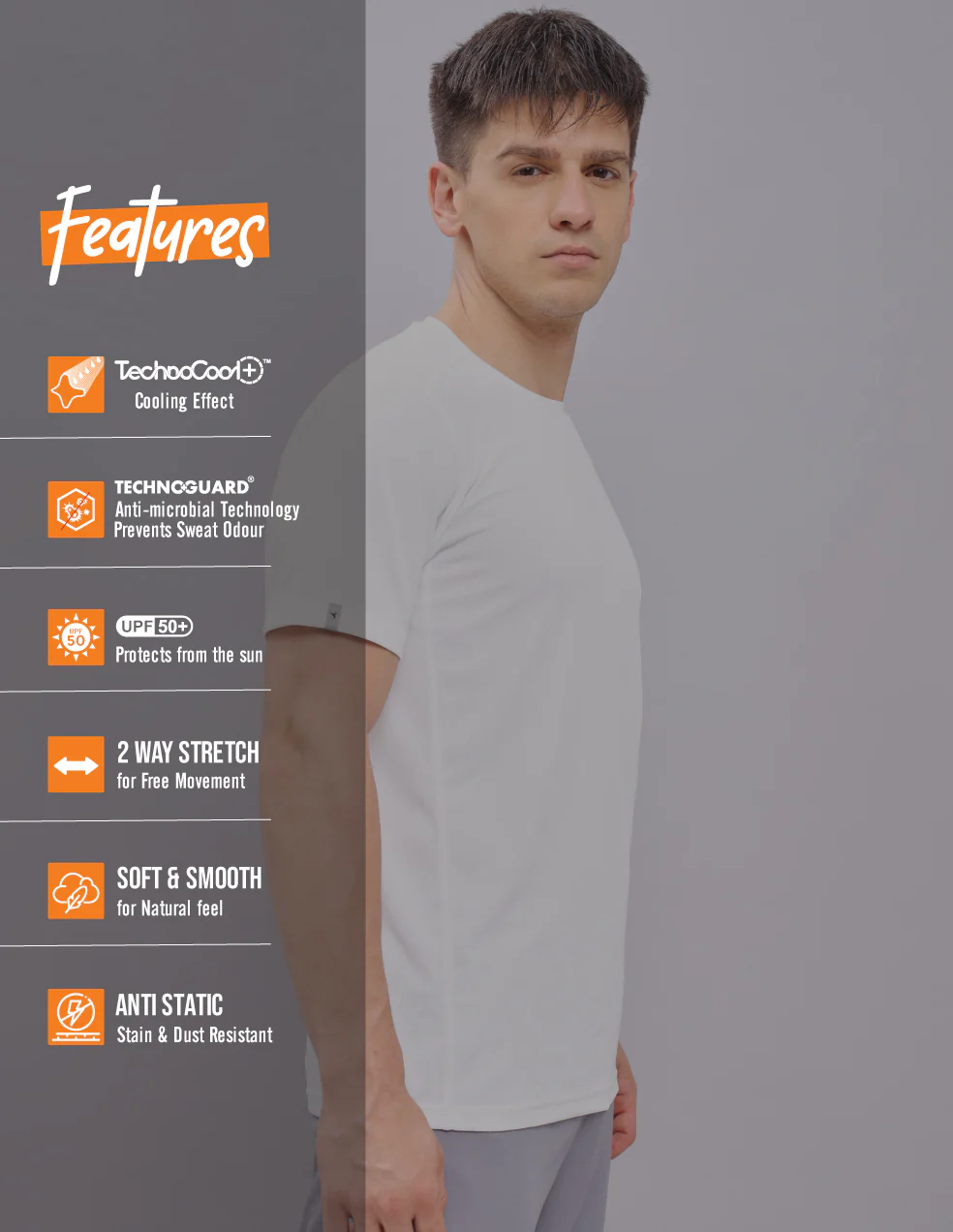 Men Solid Slim Fit Crew Neck T-shirt with TECHNO COOL+ (Pack of 3) - Image 7