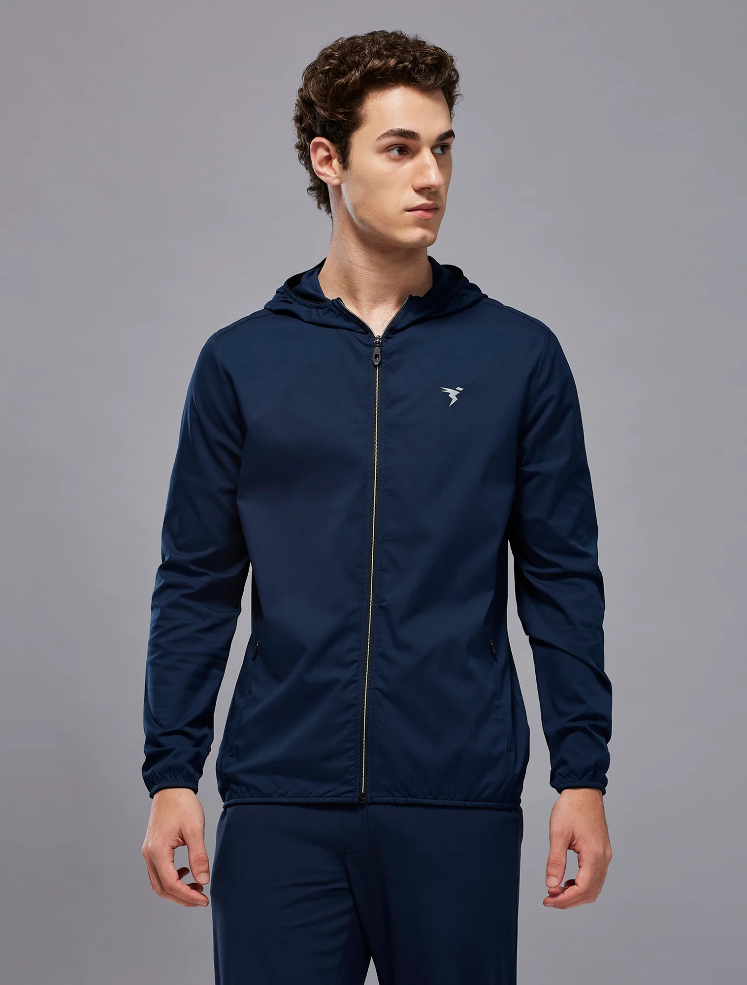 Men Solid Slim Fit Hooded Jacket with TS FLEXI - Image 3