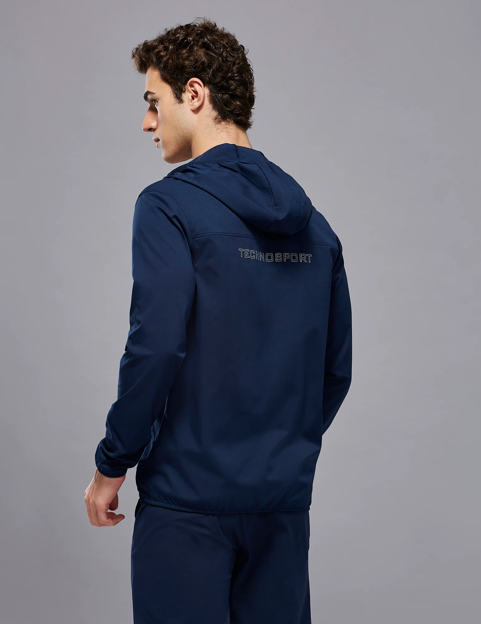 Men Solid Slim Fit Hooded Jacket with TS FLEXI - Image 4