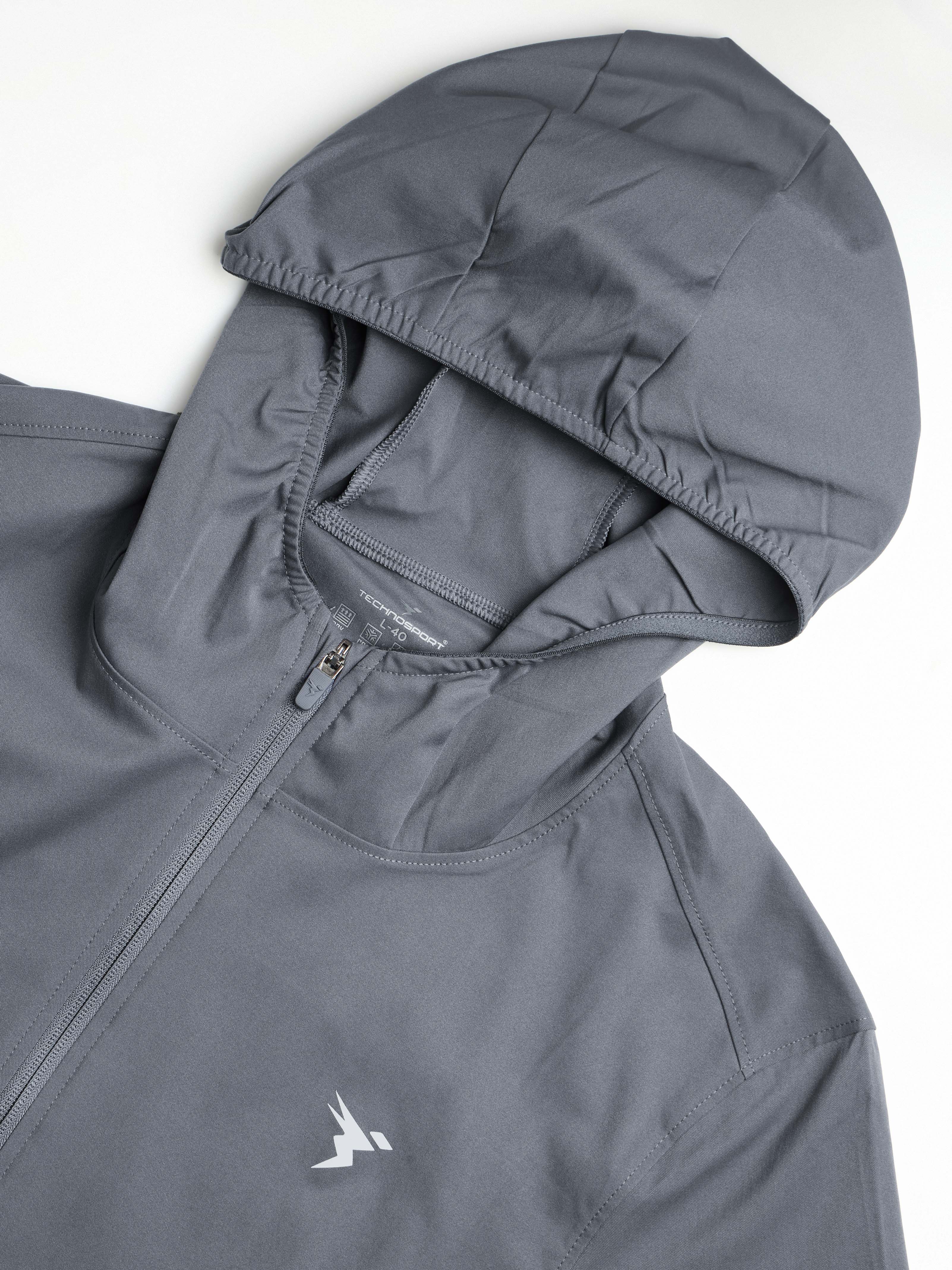 Men Solid Slim Fit Hooded Jacket with TS FLEXI - Image 6