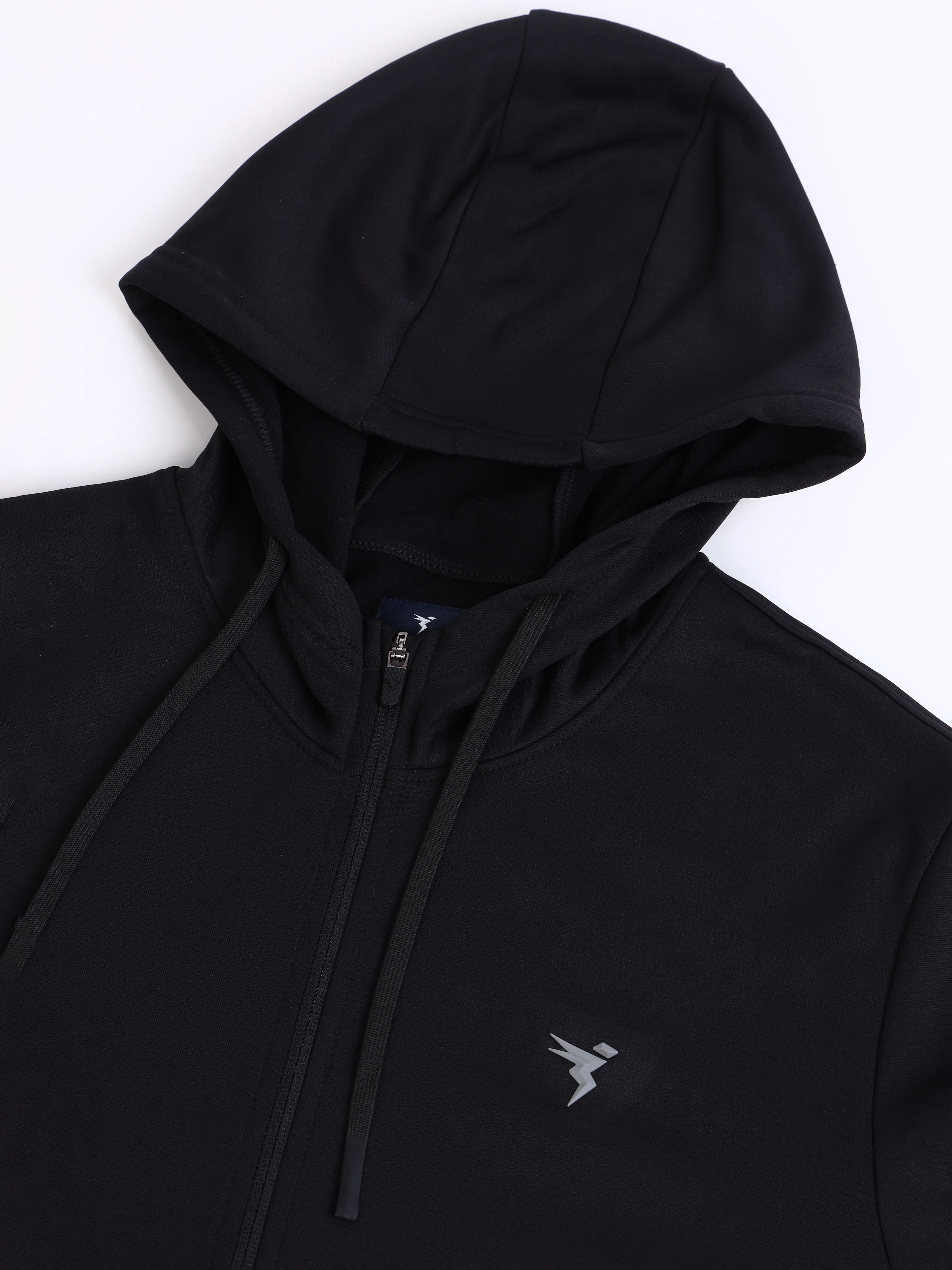 Men Solid Slim Fit Hooded Jacket with TECHNOWARM+ - Image 7