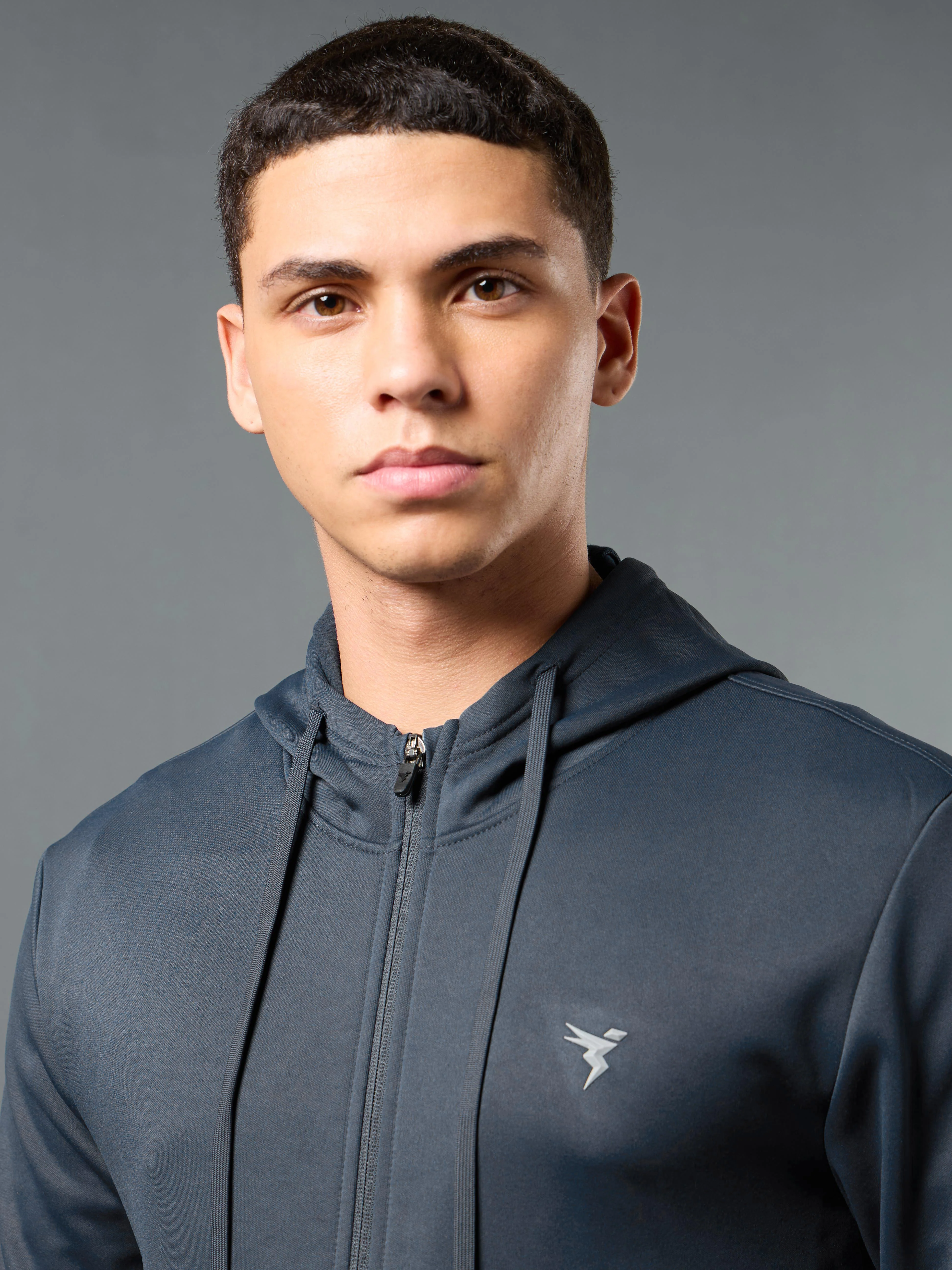 Men Solid Slim Fit Hooded Jacket with TECHNOWARM+ - Image 6