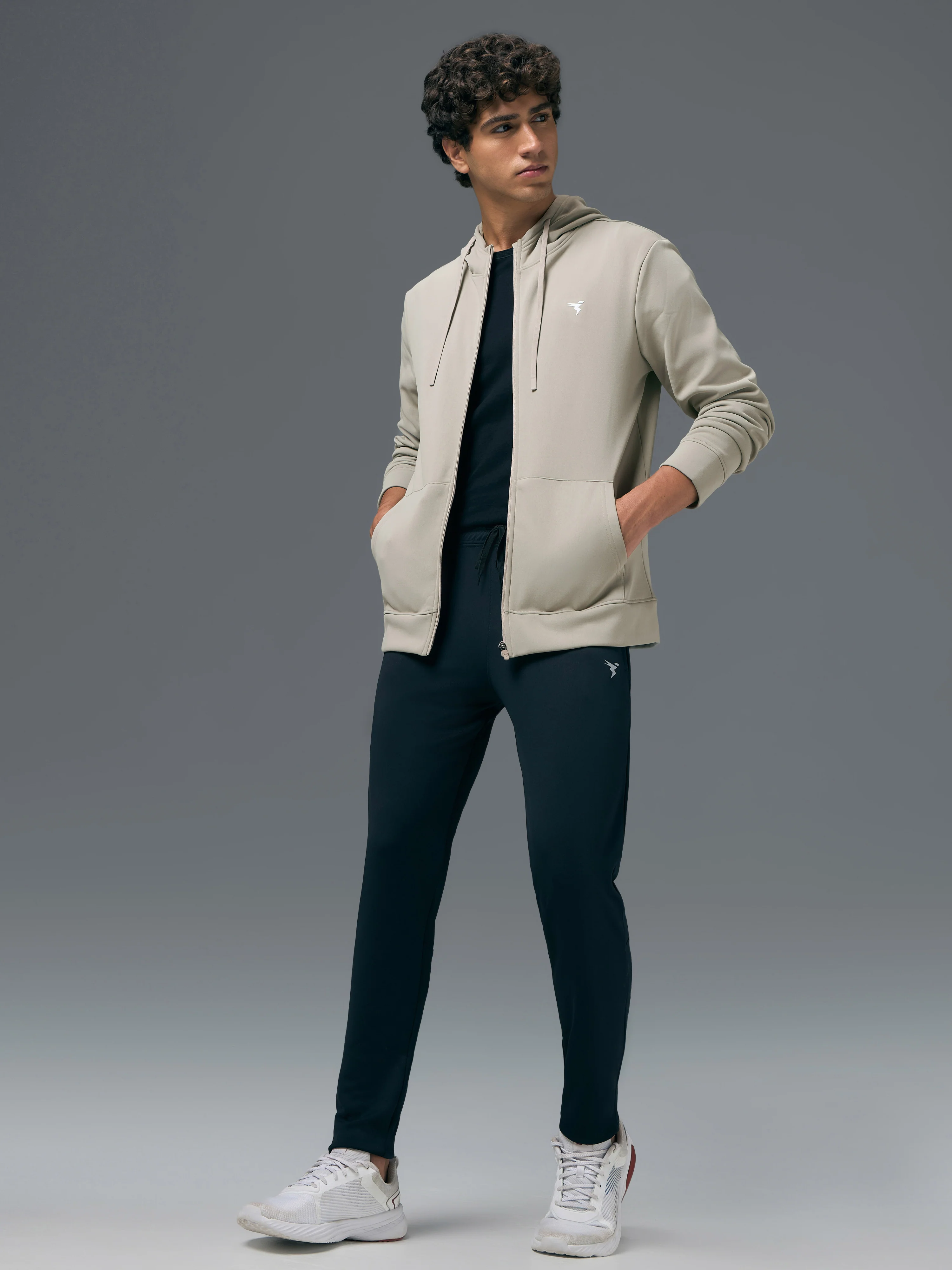 Men Solid Slim Fit Hooded Jacket with TECHNOWARM+ - Image 5
