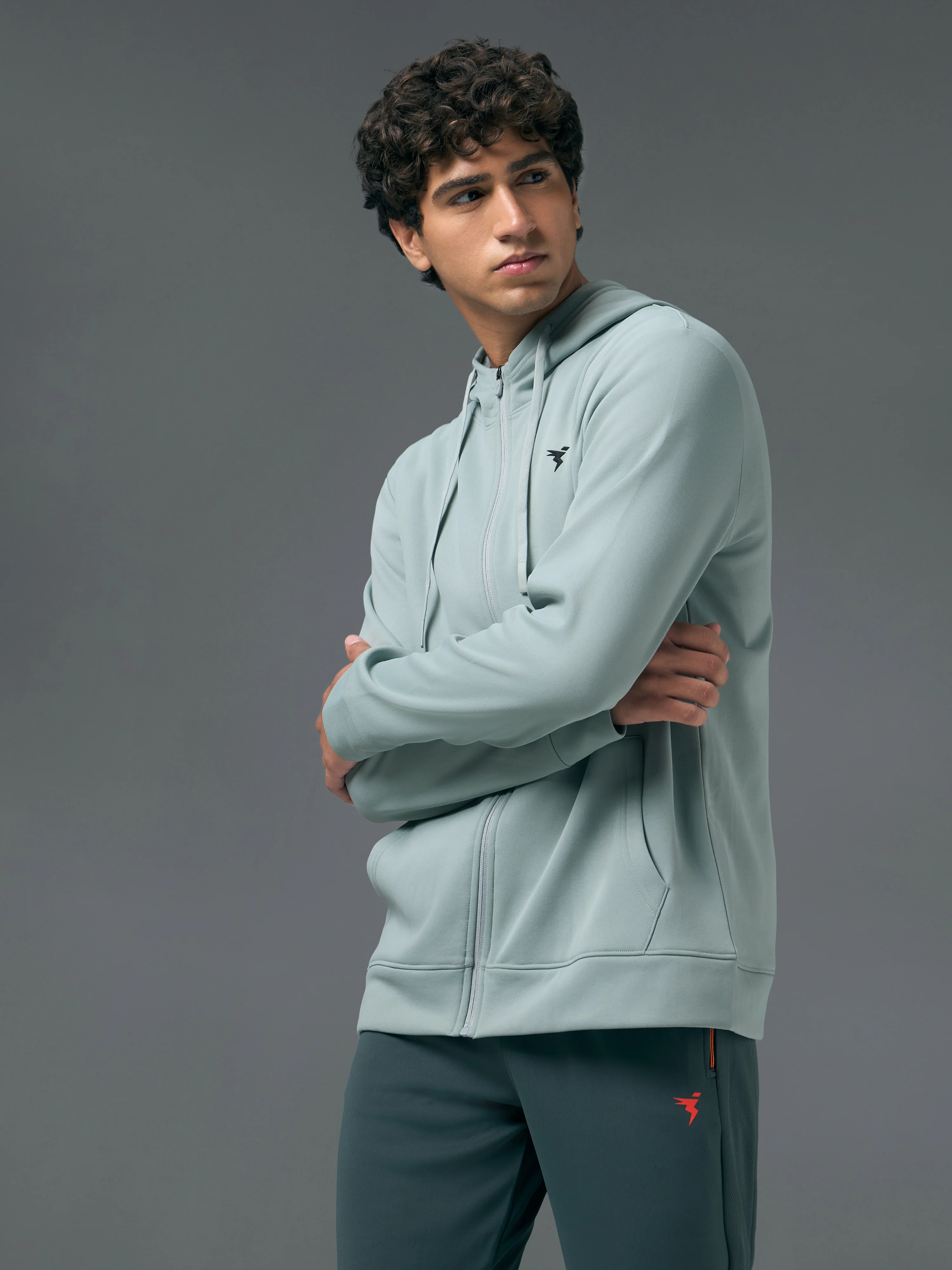 Men Solid Slim Fit Hooded Jacket with TECHNOWARM+ - Image 4