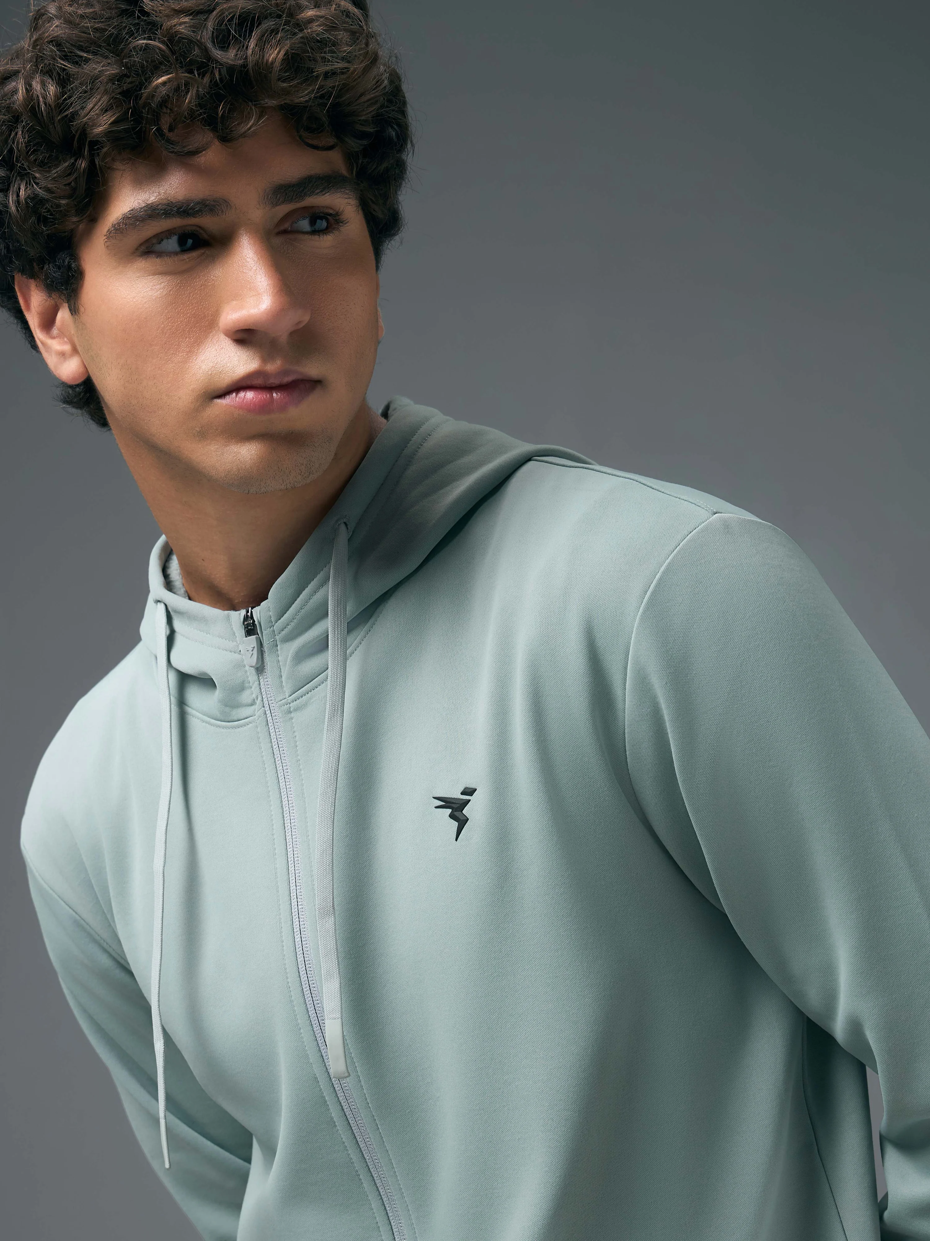 Men Solid Slim Fit Hooded Jacket with TECHNOWARM+ - Image 6