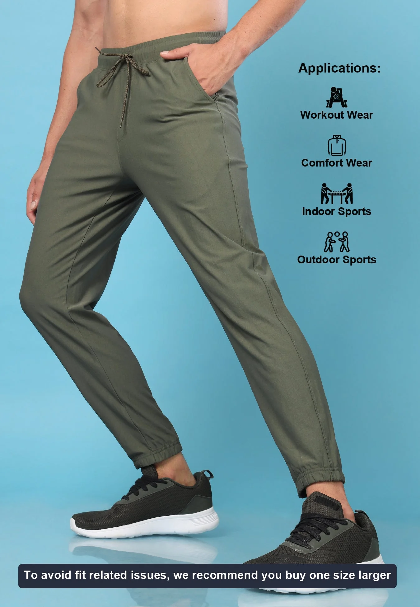 Men Solid Slim Fit Joggers with ELASTOPLUS - Image 5