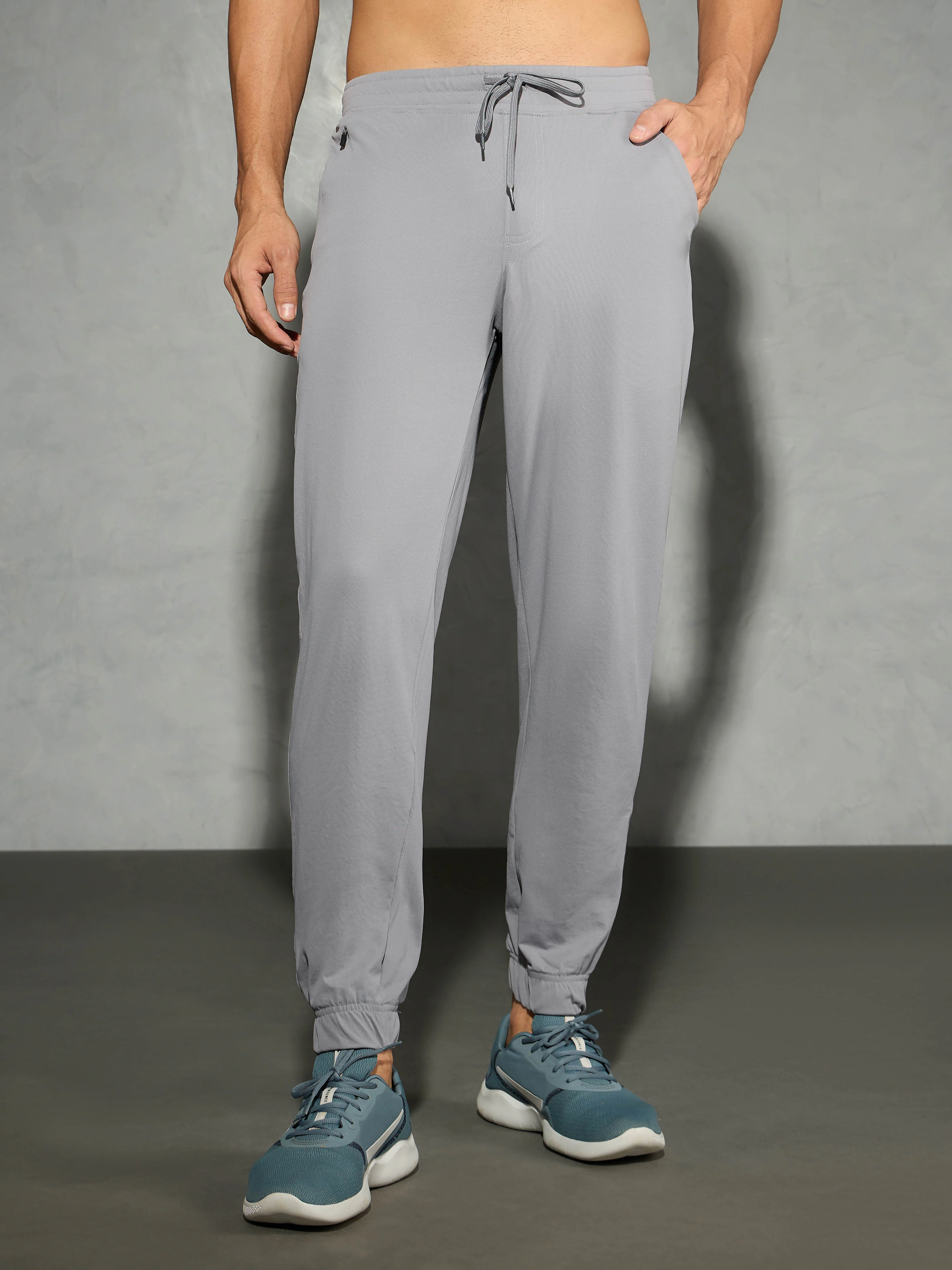 Men Solid Slim Fit Joggers with ELASTOPLUS - Image 2
