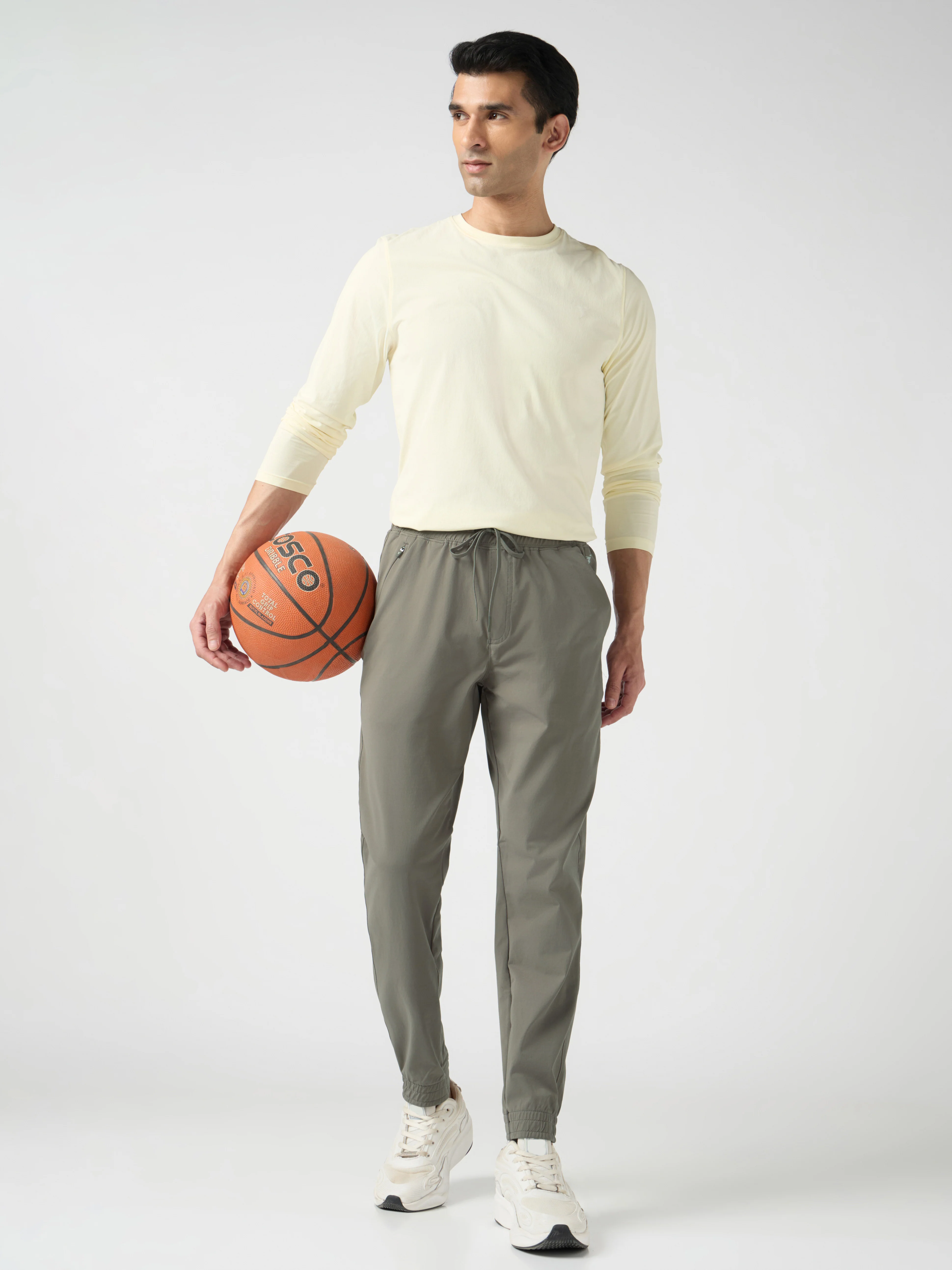 Men Solid Slim Fit Joggers with ELASTOPLUS - Image 5