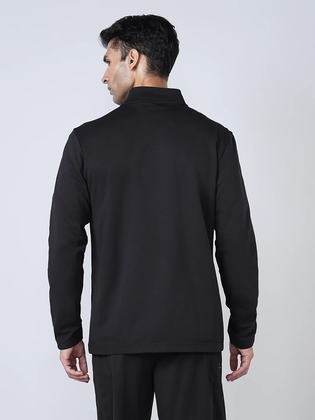 Men Solid Slim Fit Mock Neck Jacket with ELASTO PLUS - Image 2