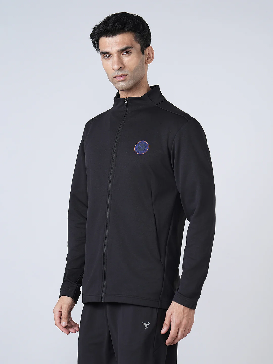 Men Solid Slim Fit Mock Neck Jacket with ELASTO PLUS - Image 3