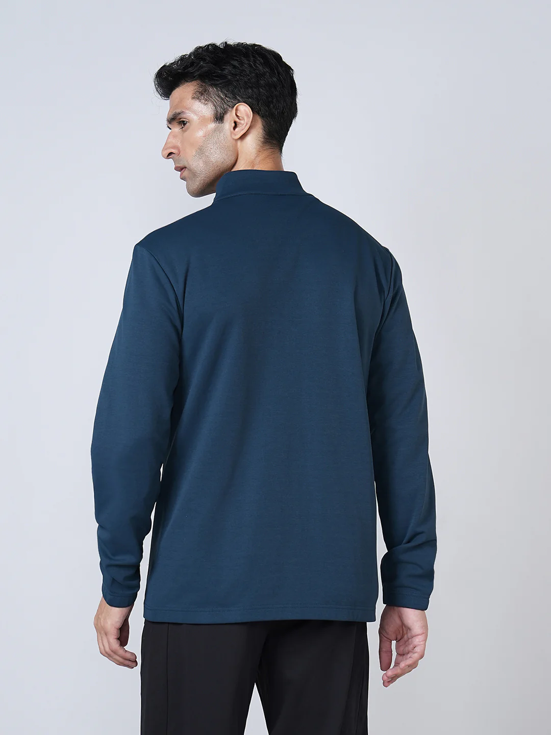 Men Solid Slim Fit Mock Neck Jacket with ELASTO PLUS - Image 3