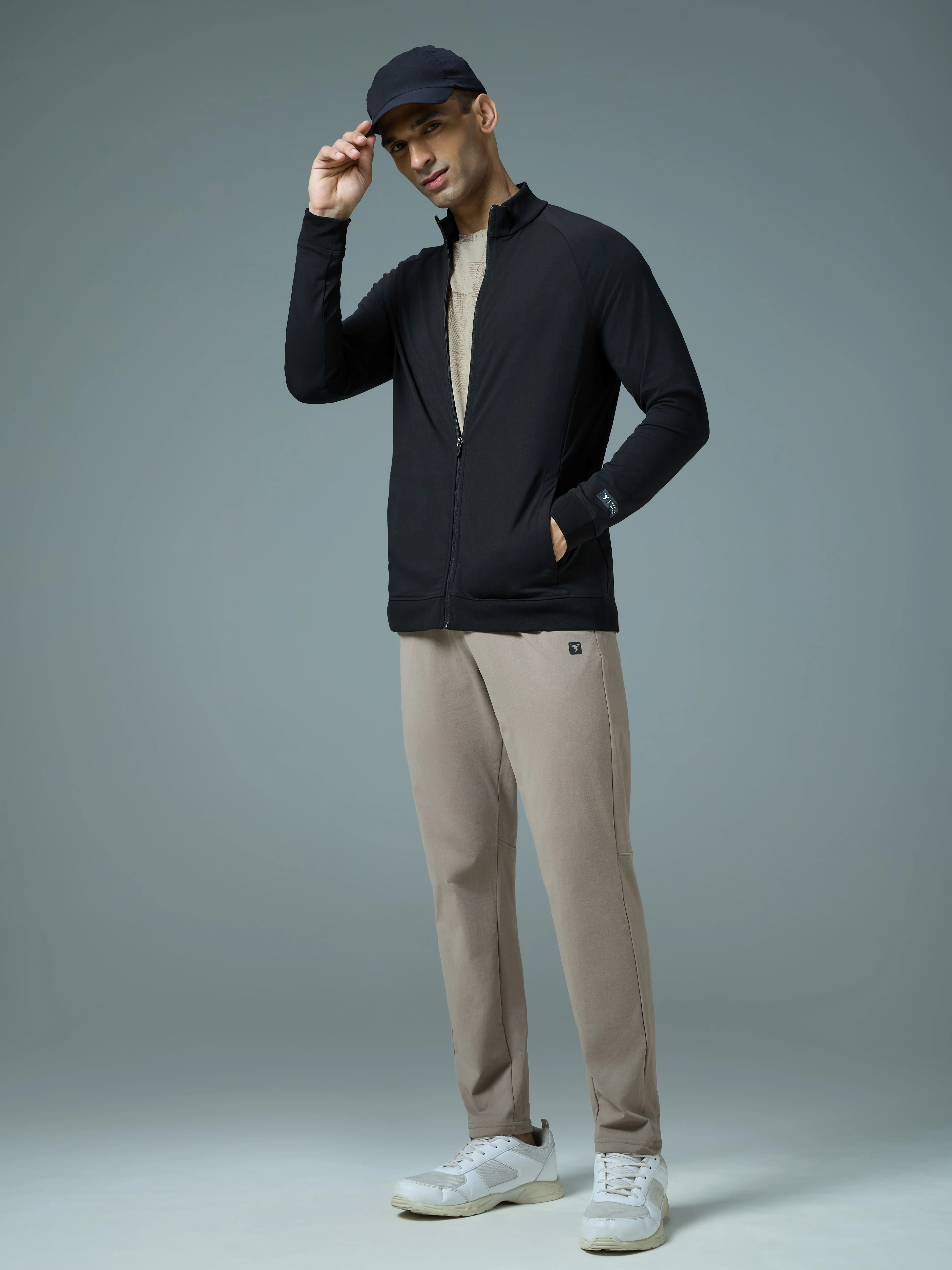 Men Solid Slim Fit Mock Neck Sports Jacket with DURACOOL+ - Image 5