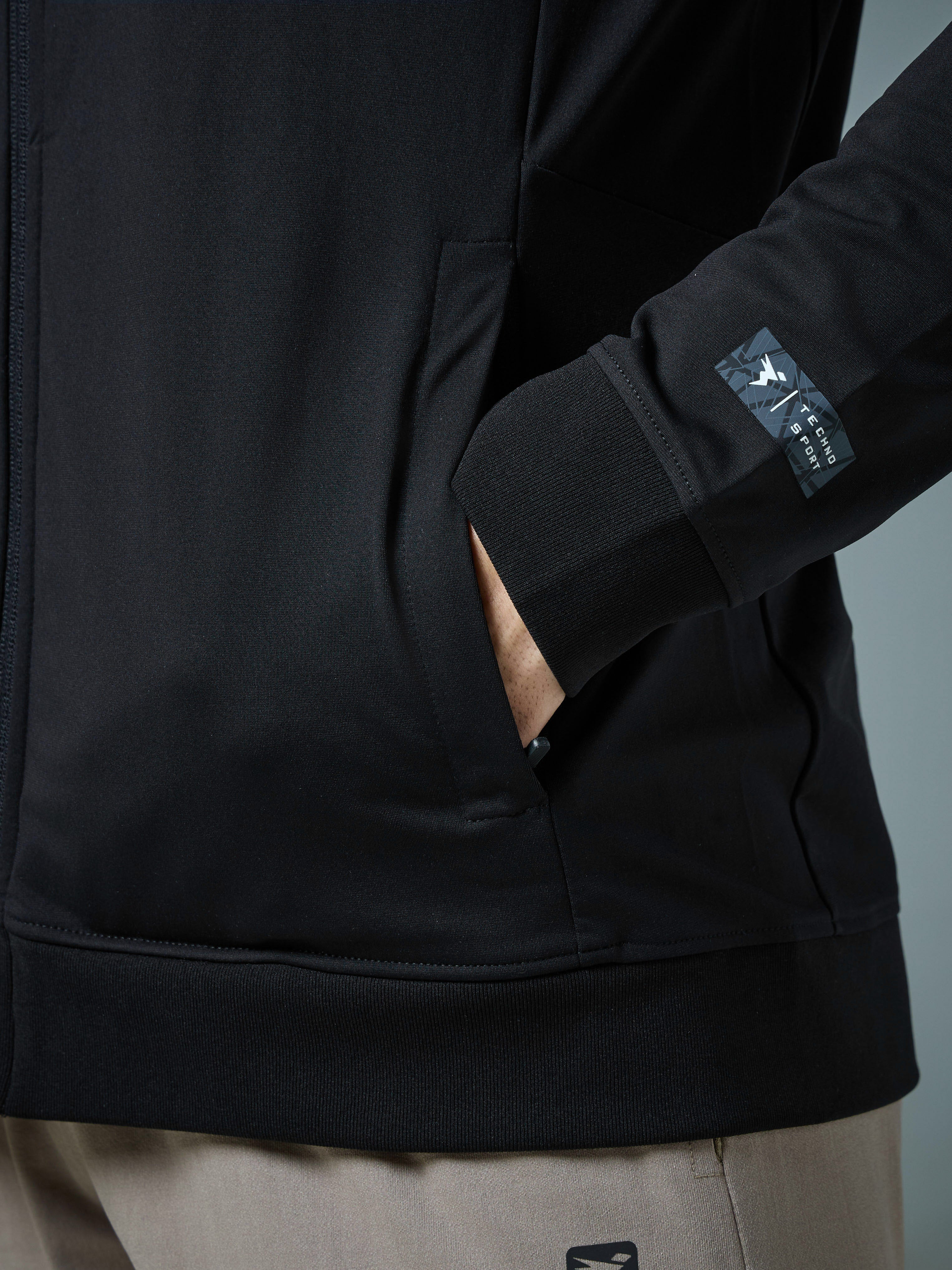 Men Solid Slim Fit Mock Neck Sports Jacket with DURACOOL+ - Image 7