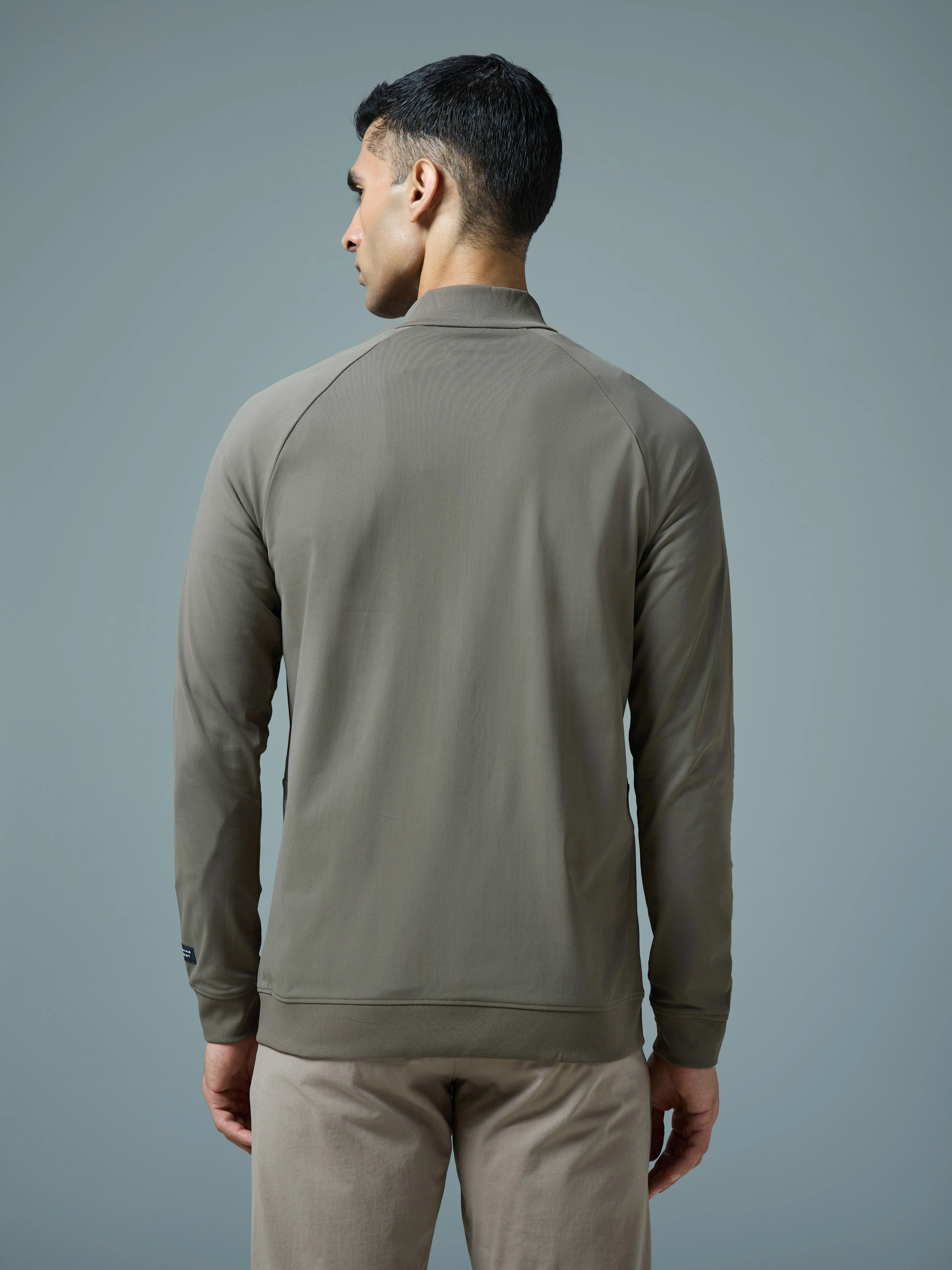 Men Solid Slim Fit Mock Neck Sports Jacket with DURACOOL+ - Image 3