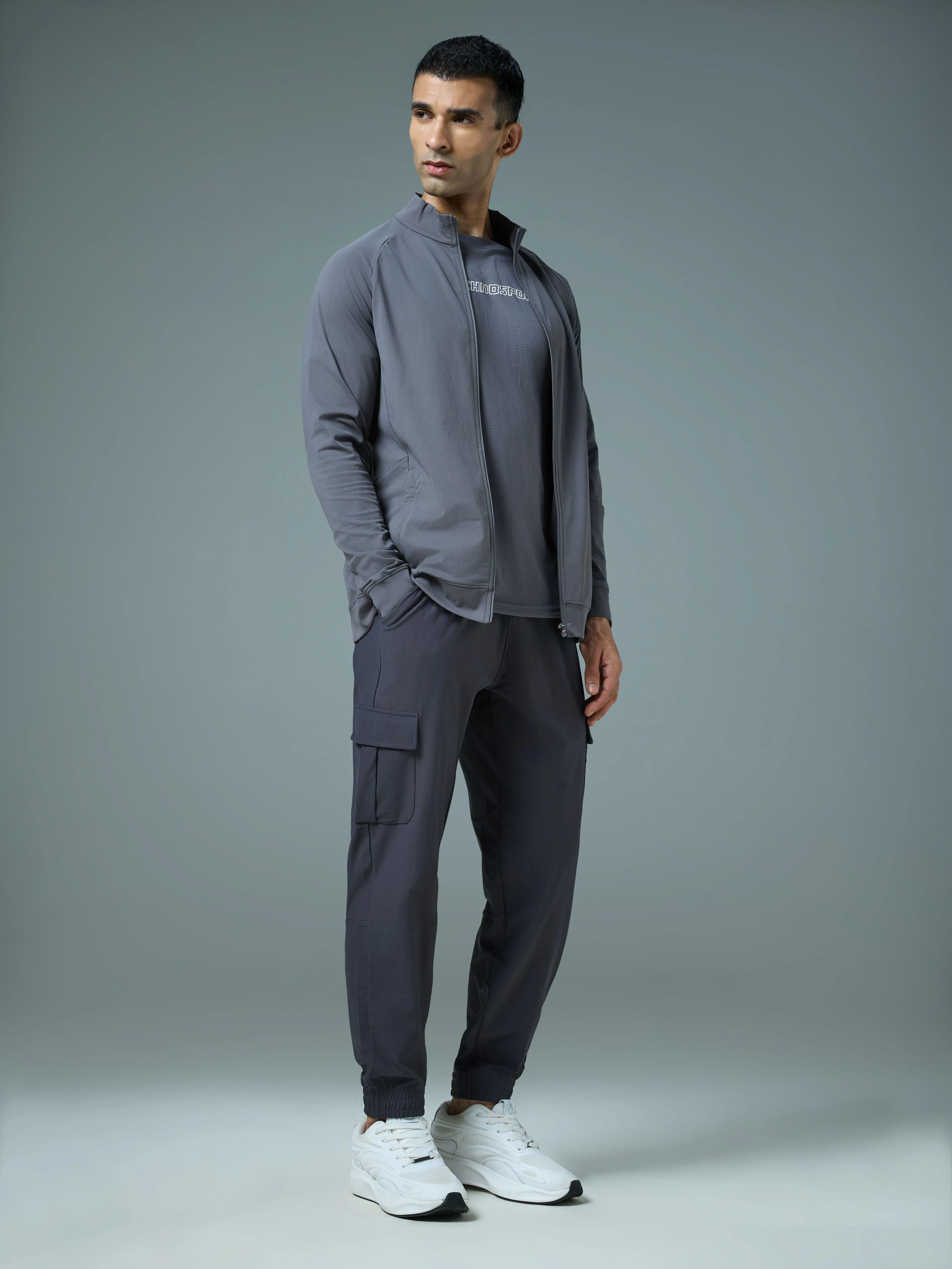 Men Solid Slim Fit Mock Neck Sports Jacket with DURACOOL+ - Image 5