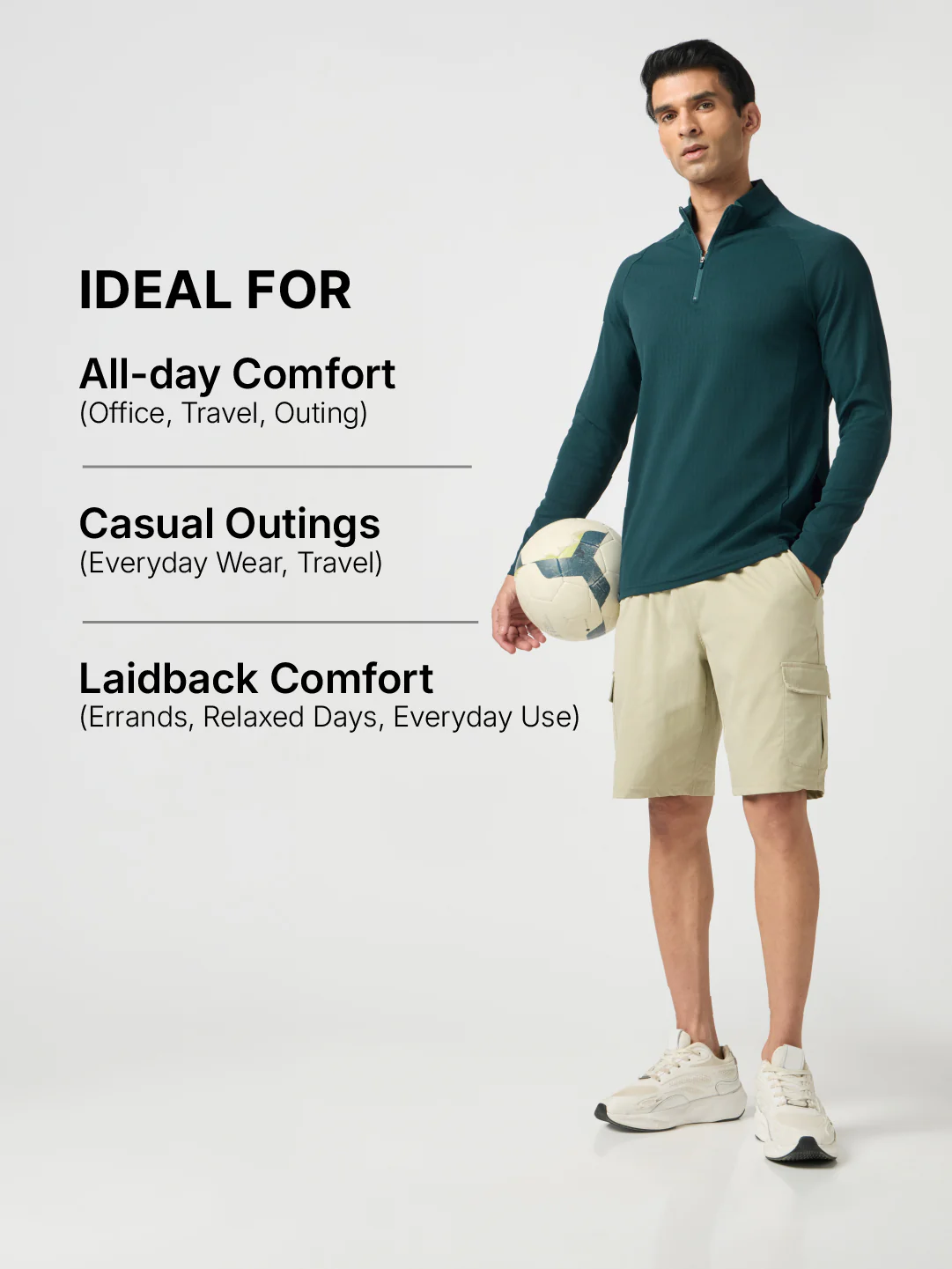 Men Solid Slim Fit Mock Neck Sports T-shirt with ELASTO PLUS - Image 6