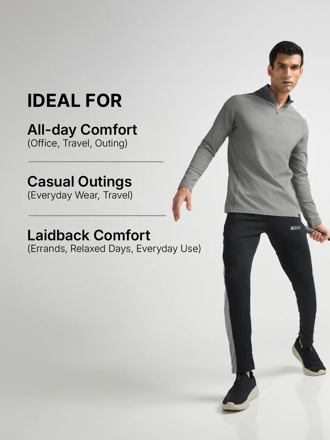 Men Solid Slim Fit Mock Neck Sports T-shirt with ELASTO PLUS - Image 7