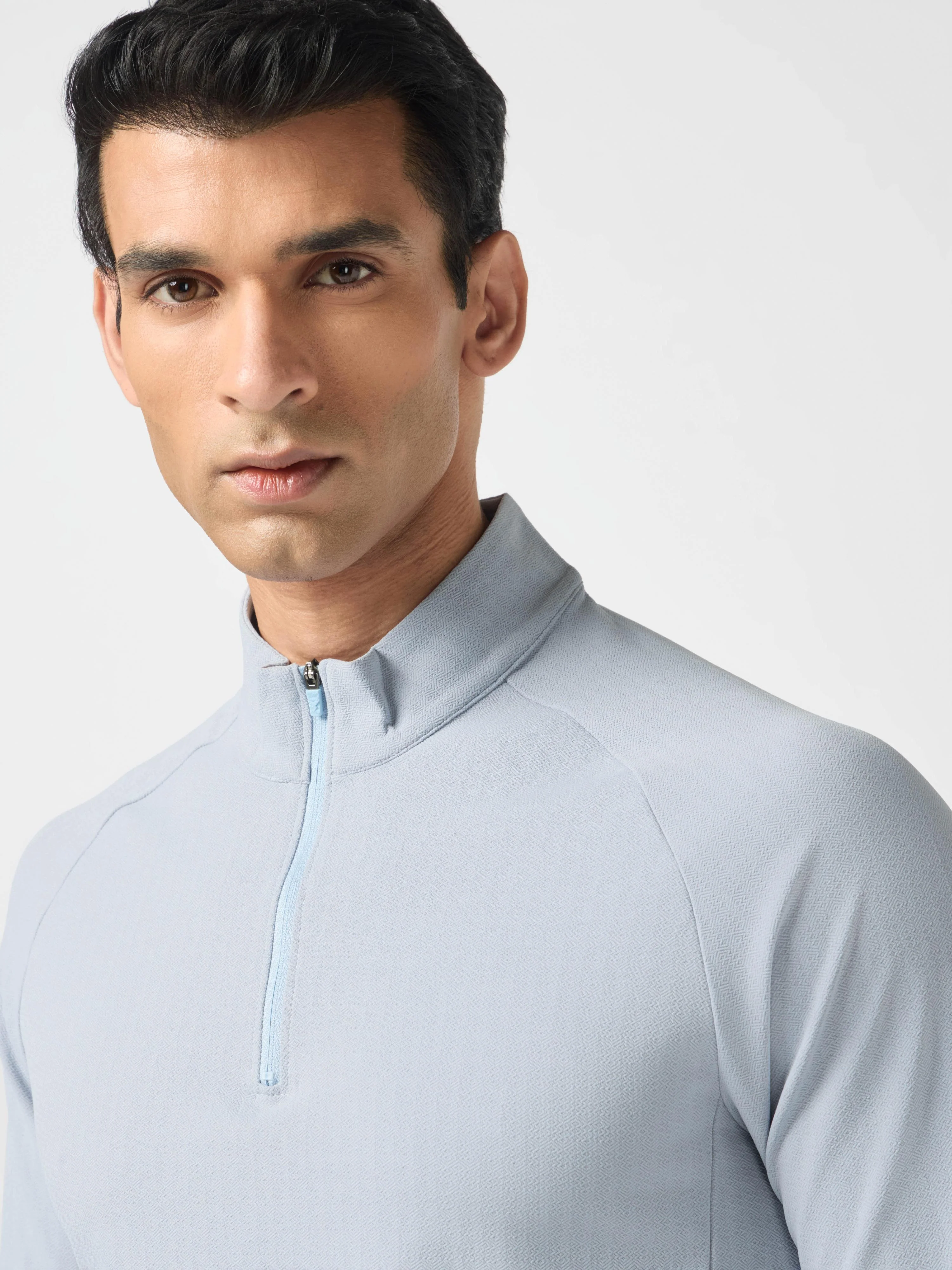 Men Solid Slim Fit Mock Neck Sports T-shirt with ELASTO PLUS - Image 5