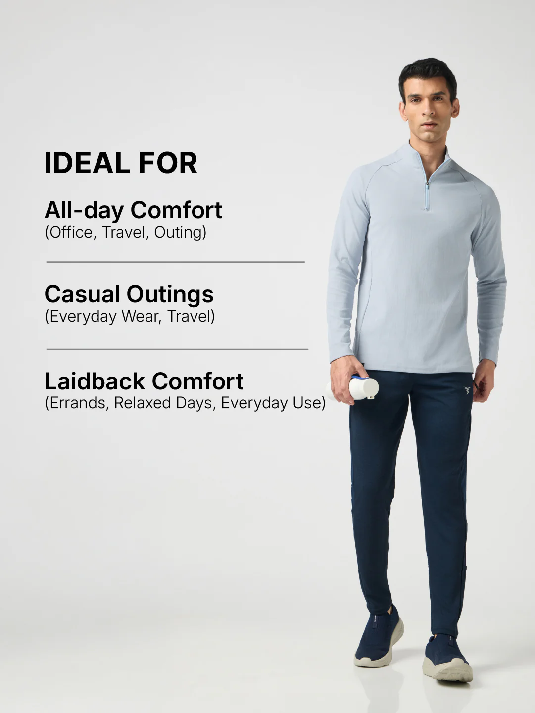 Men Solid Slim Fit Mock Neck Sports T-shirt with ELASTO PLUS - Image 7