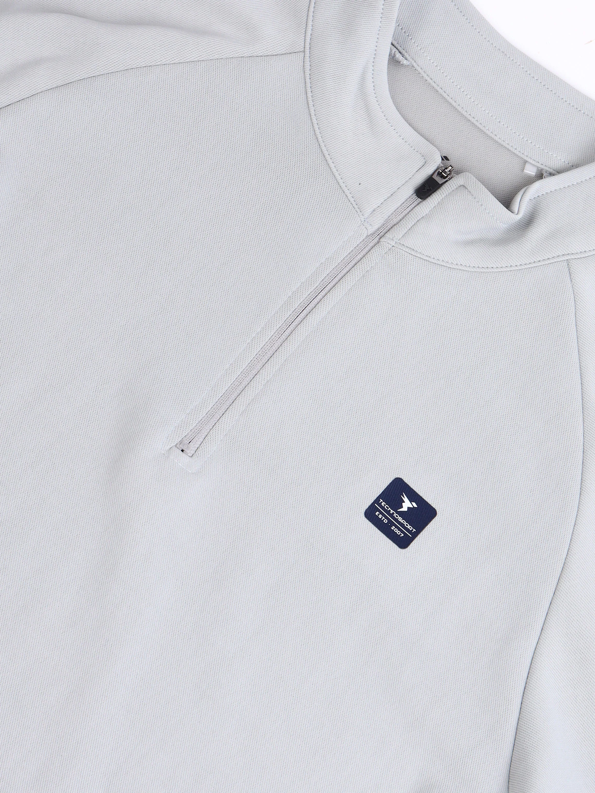 Men Solid Slim Fit Mock Neck Sweatshirt with ELASTO PLUS - Image 7
