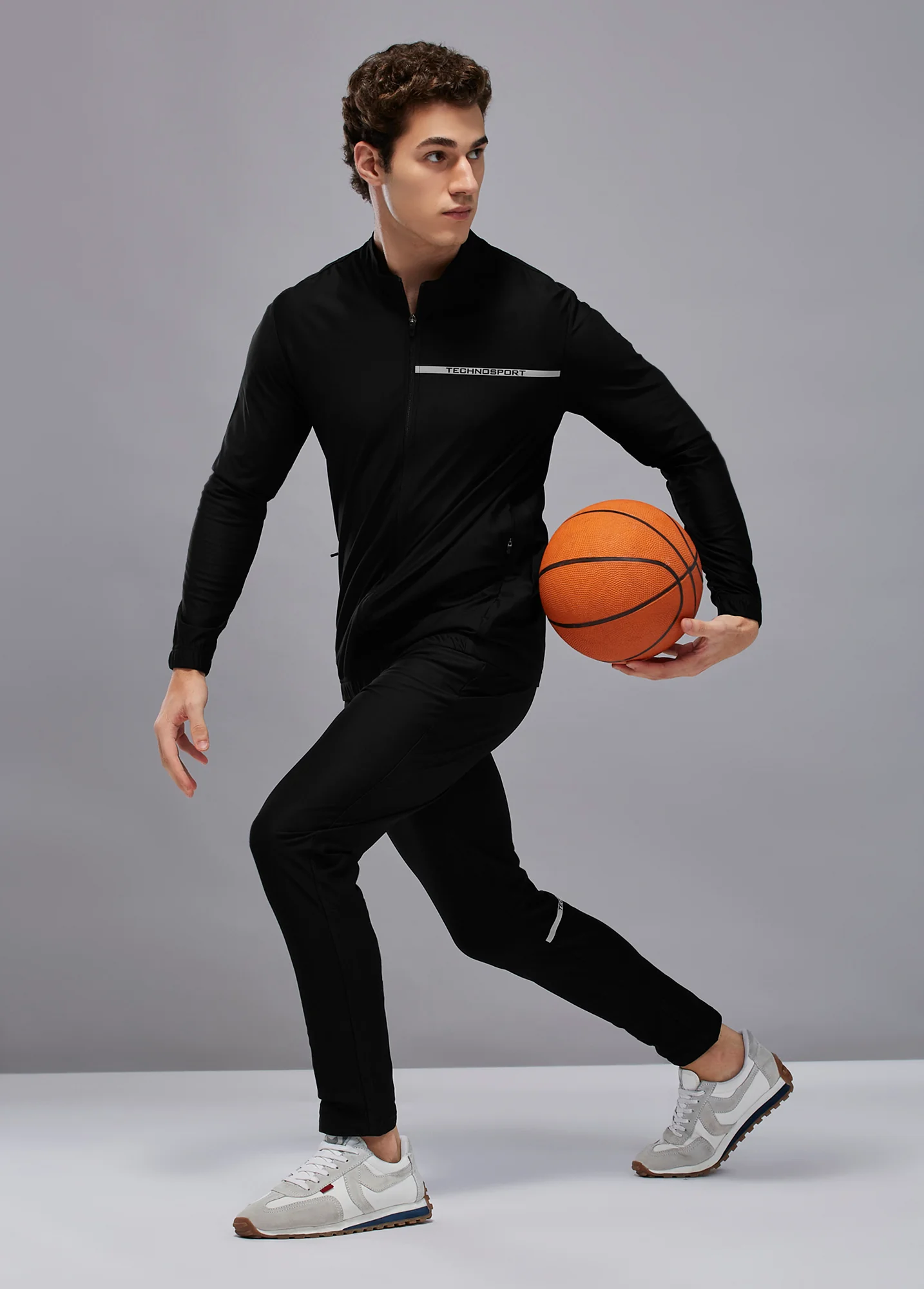 Men Solid Slim Fit Mock Tracksuits with DURACOOL+ - Image 2