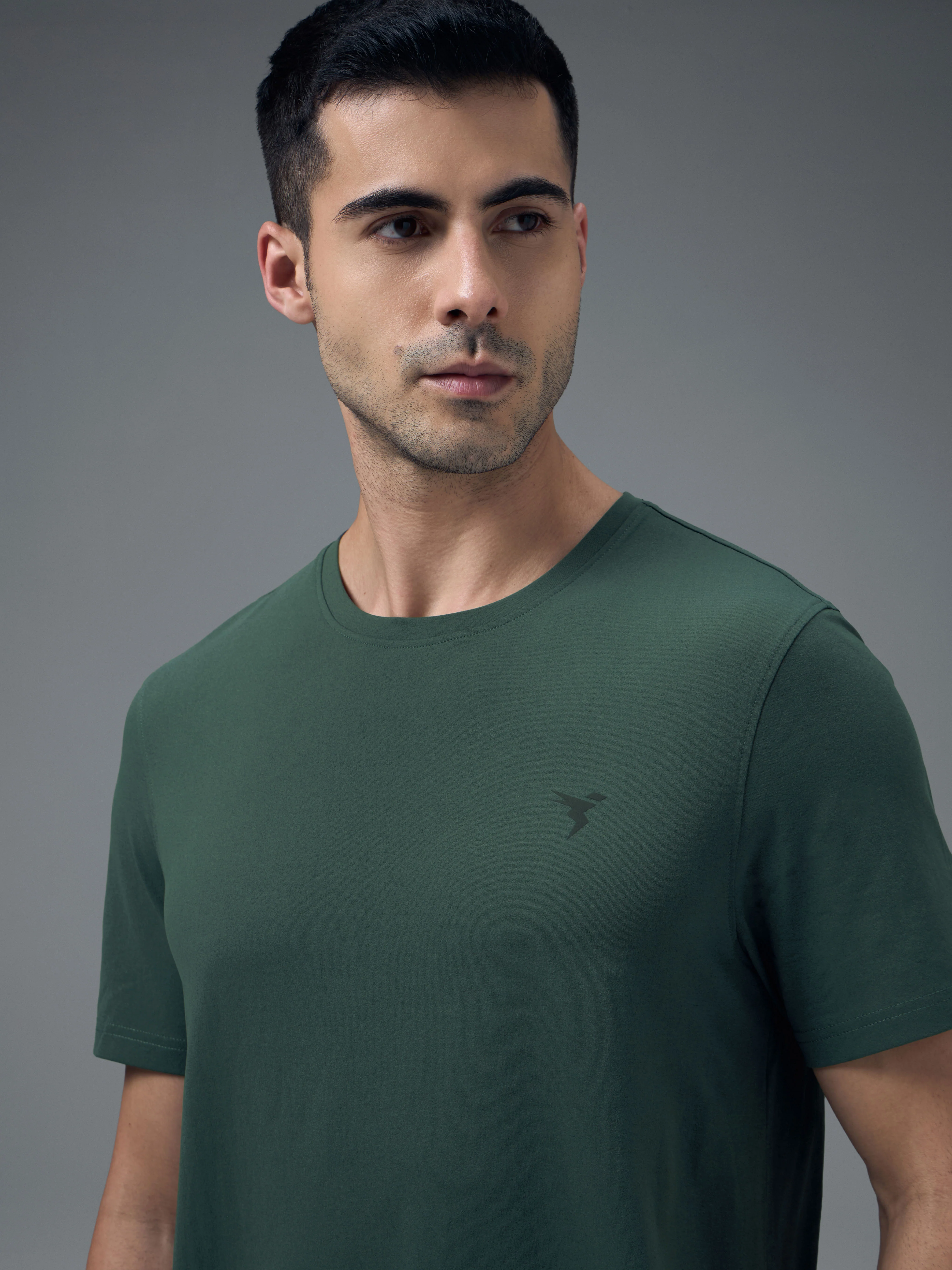 Men Solid Slim Fit pack of 2 Crew Neck T-shirt with COTFLEX - Image 7