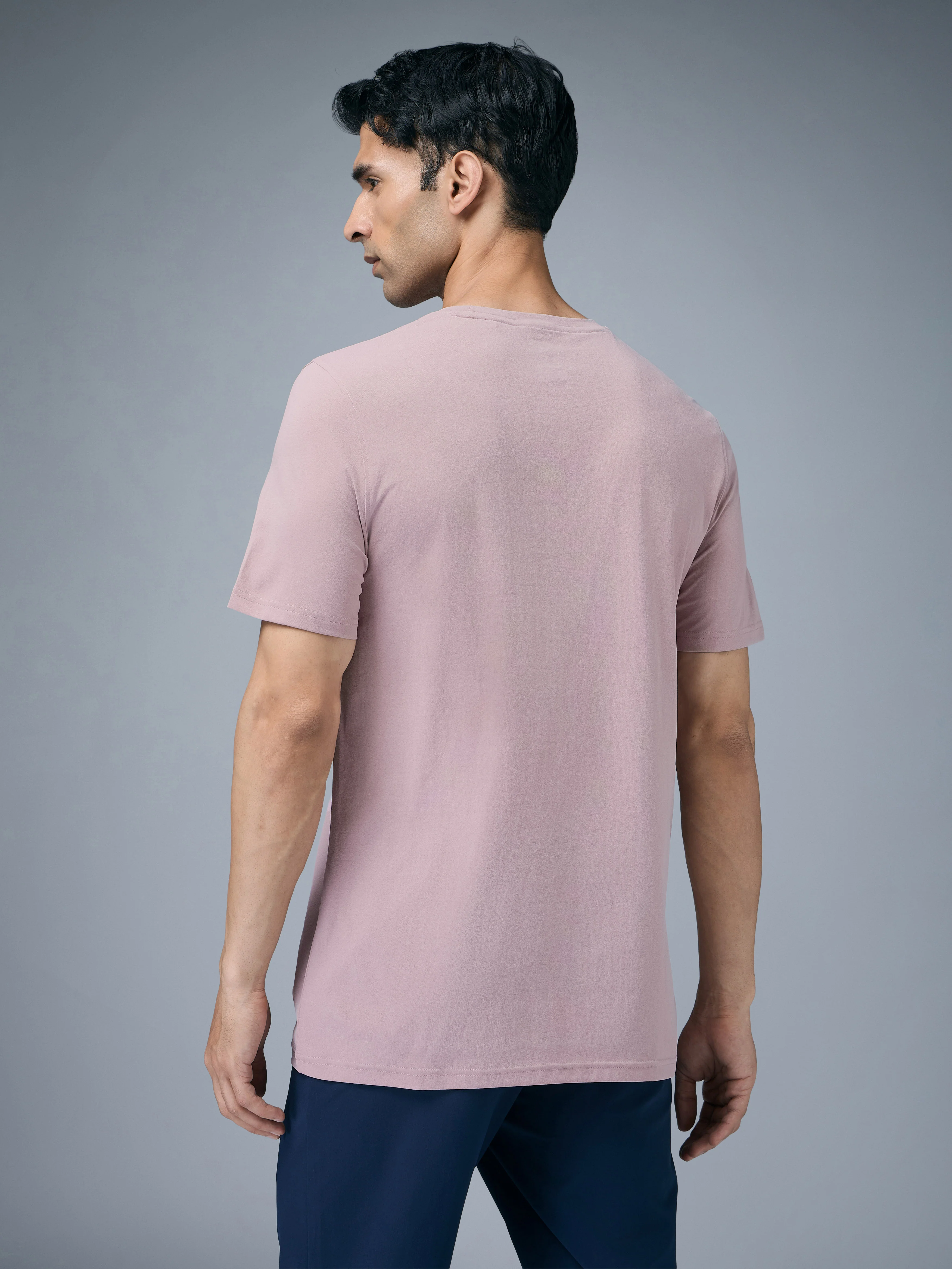 Men Solid Slim Fit pack of 2 Crew Neck T-shirt with COTFLEX - Image 3
