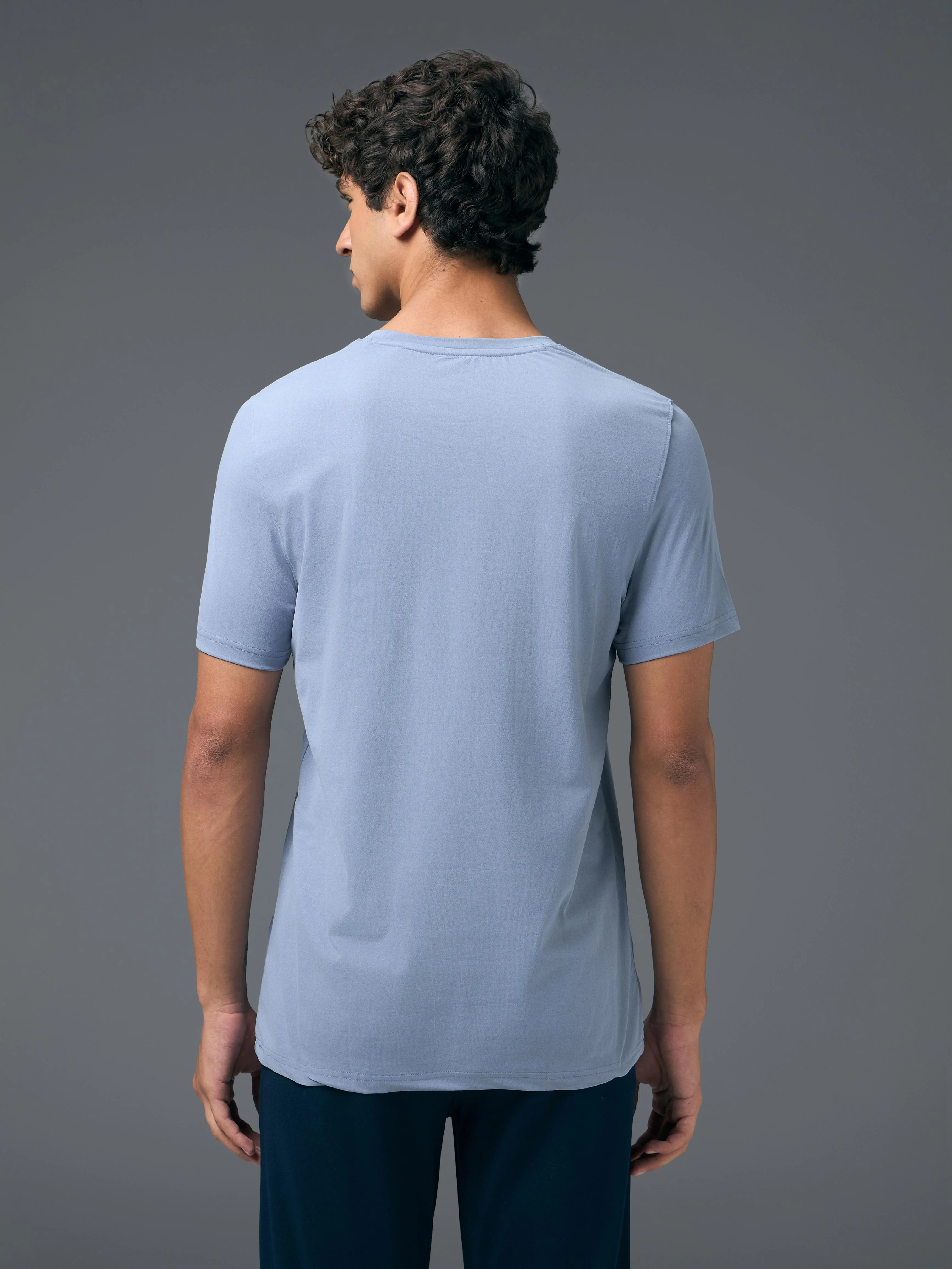 Men Solid Slim Fit pack of 2 Crew Neck T-shirt with COTFLEX - Image 3