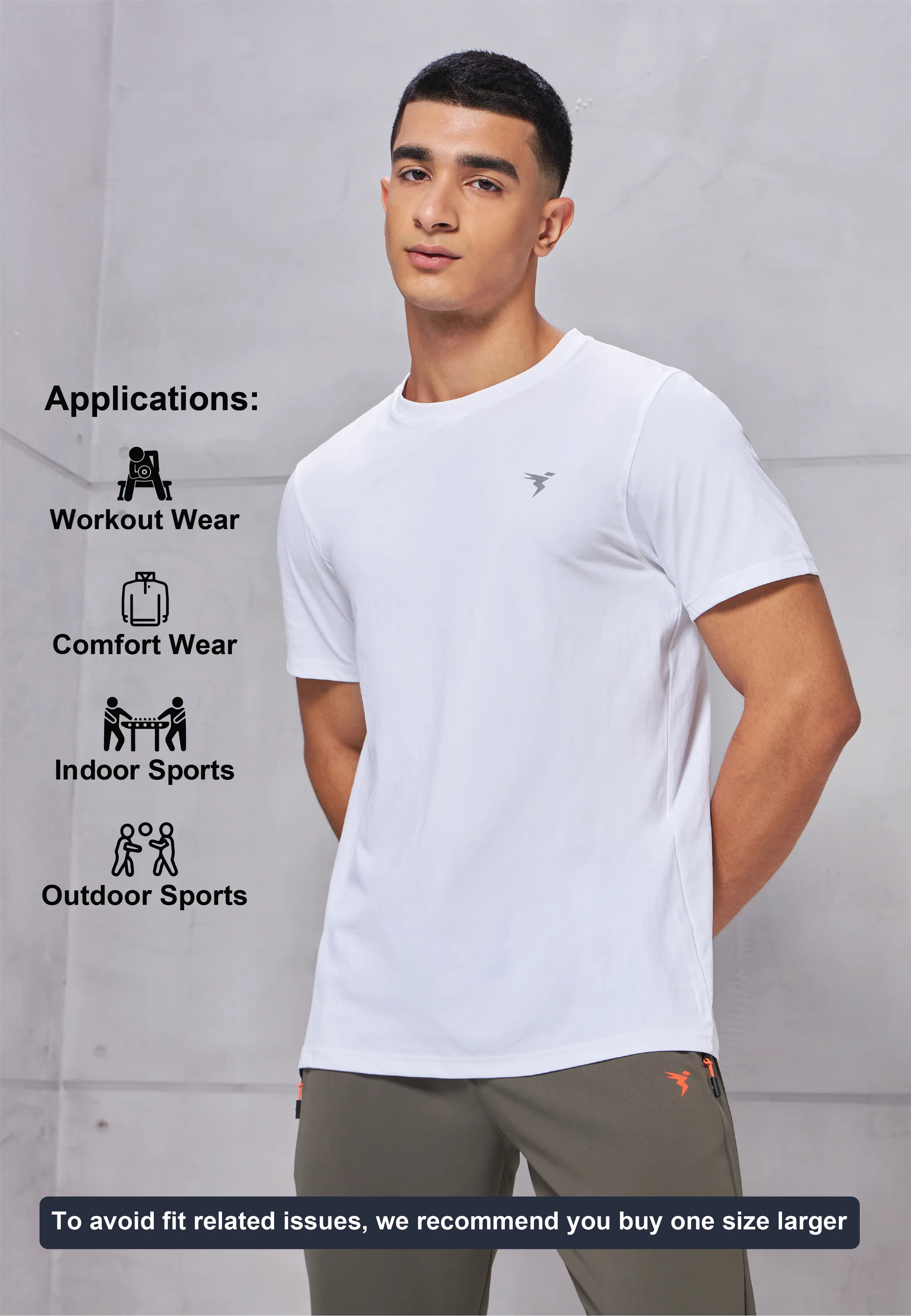 Men Solid Slim Fit pack of 3 Crew Neck T-shirt with COTFLEX - Image 3