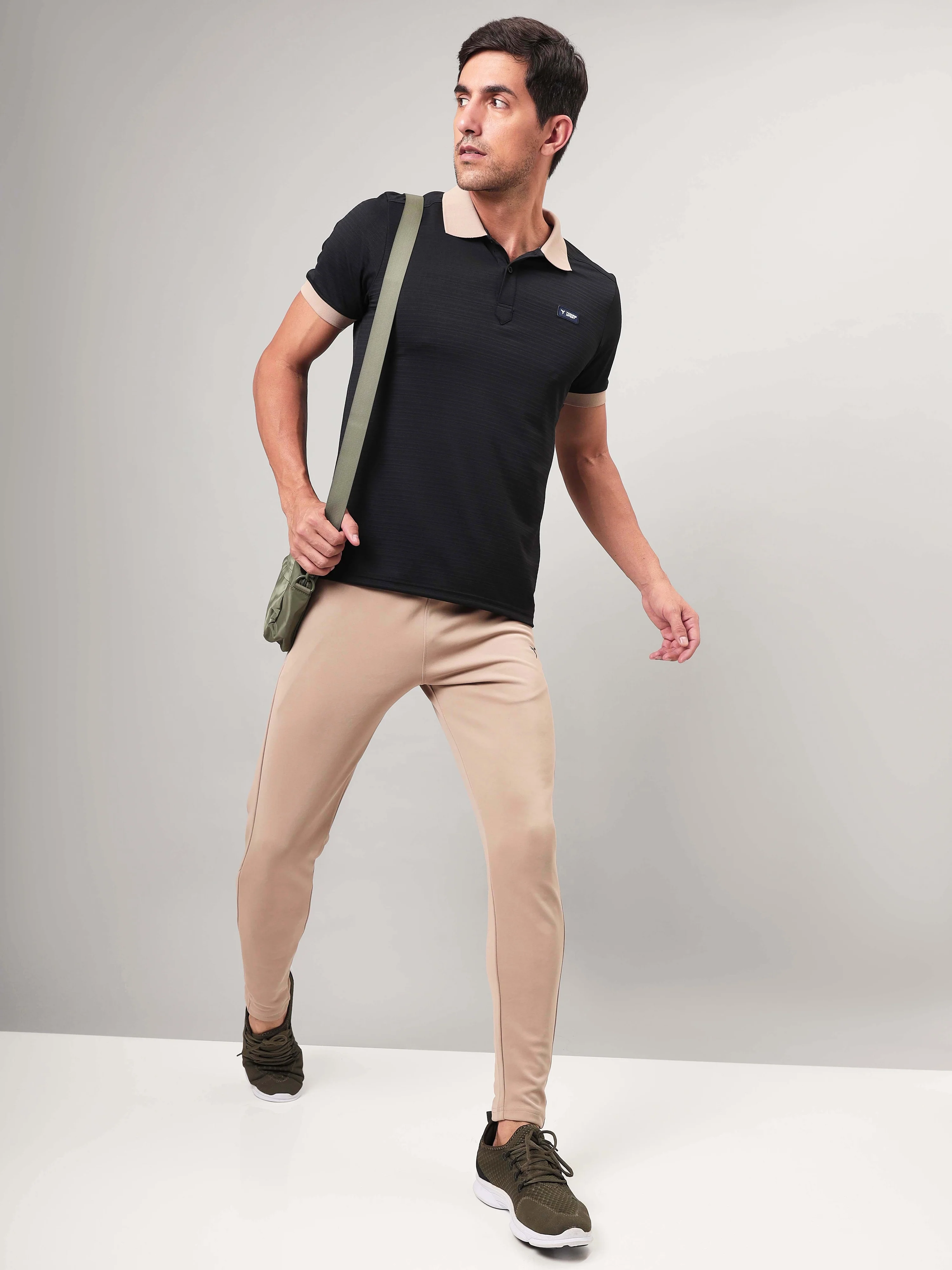 Men Solid Slim Fit Polo Sports T-shirt with MATPIQ - Image 6