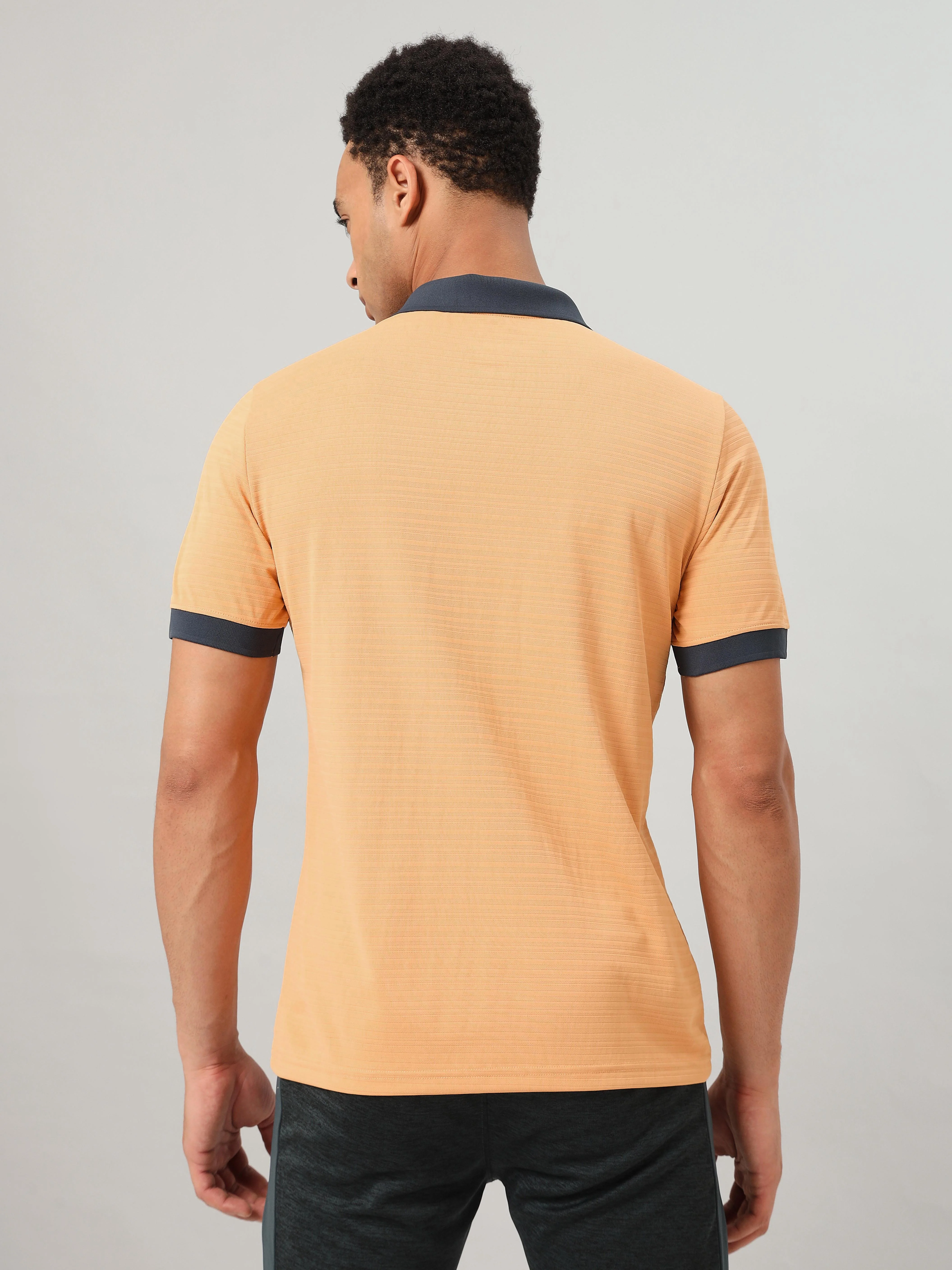 Men Solid Slim Fit Polo Sports T-shirt with MATPIQ - Image 3