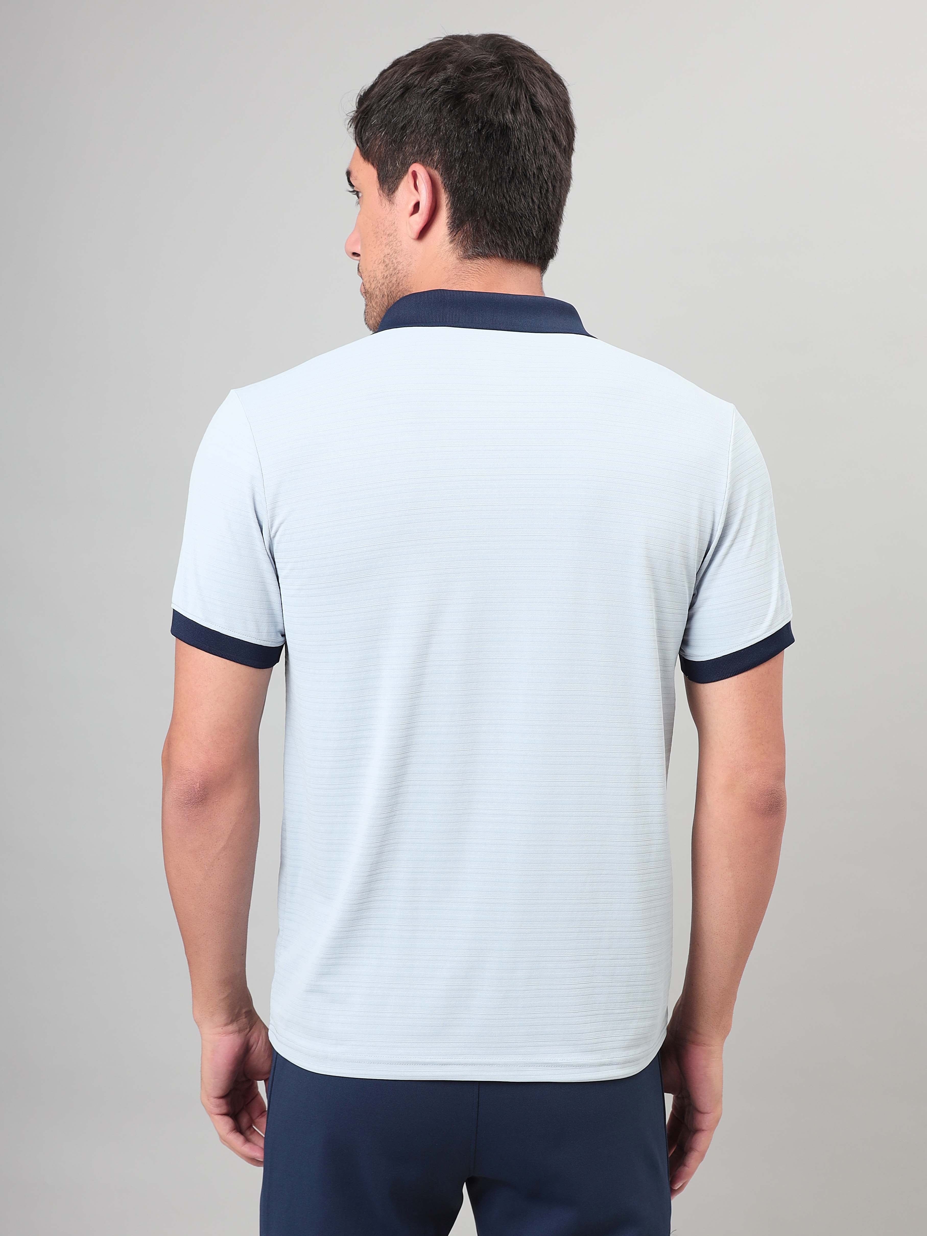 Men Solid Slim Fit Polo Sports T-shirt with MATPIQ - Image 3