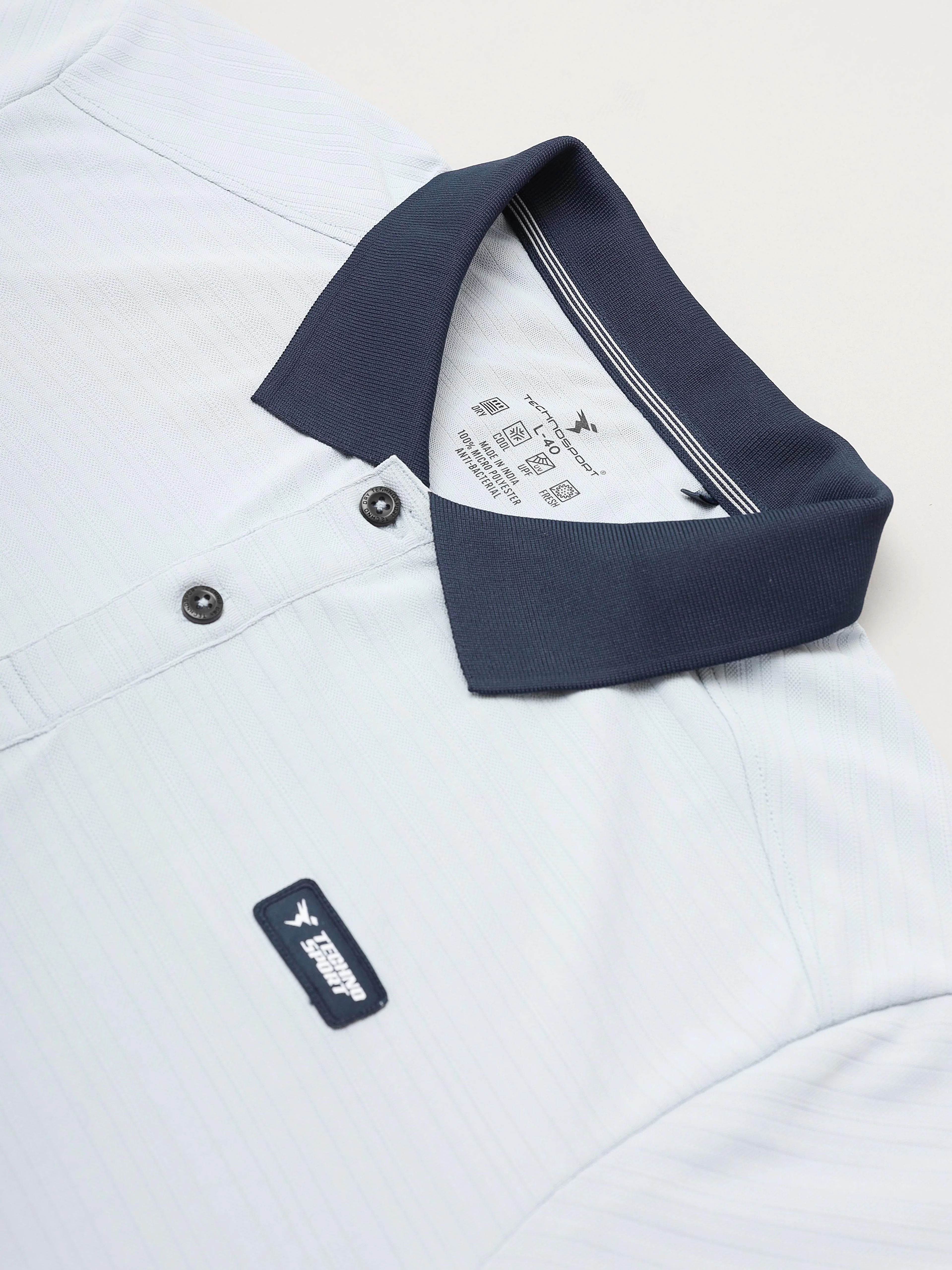 Men Solid Slim Fit Polo Sports T-shirt with MATPIQ - Image 7