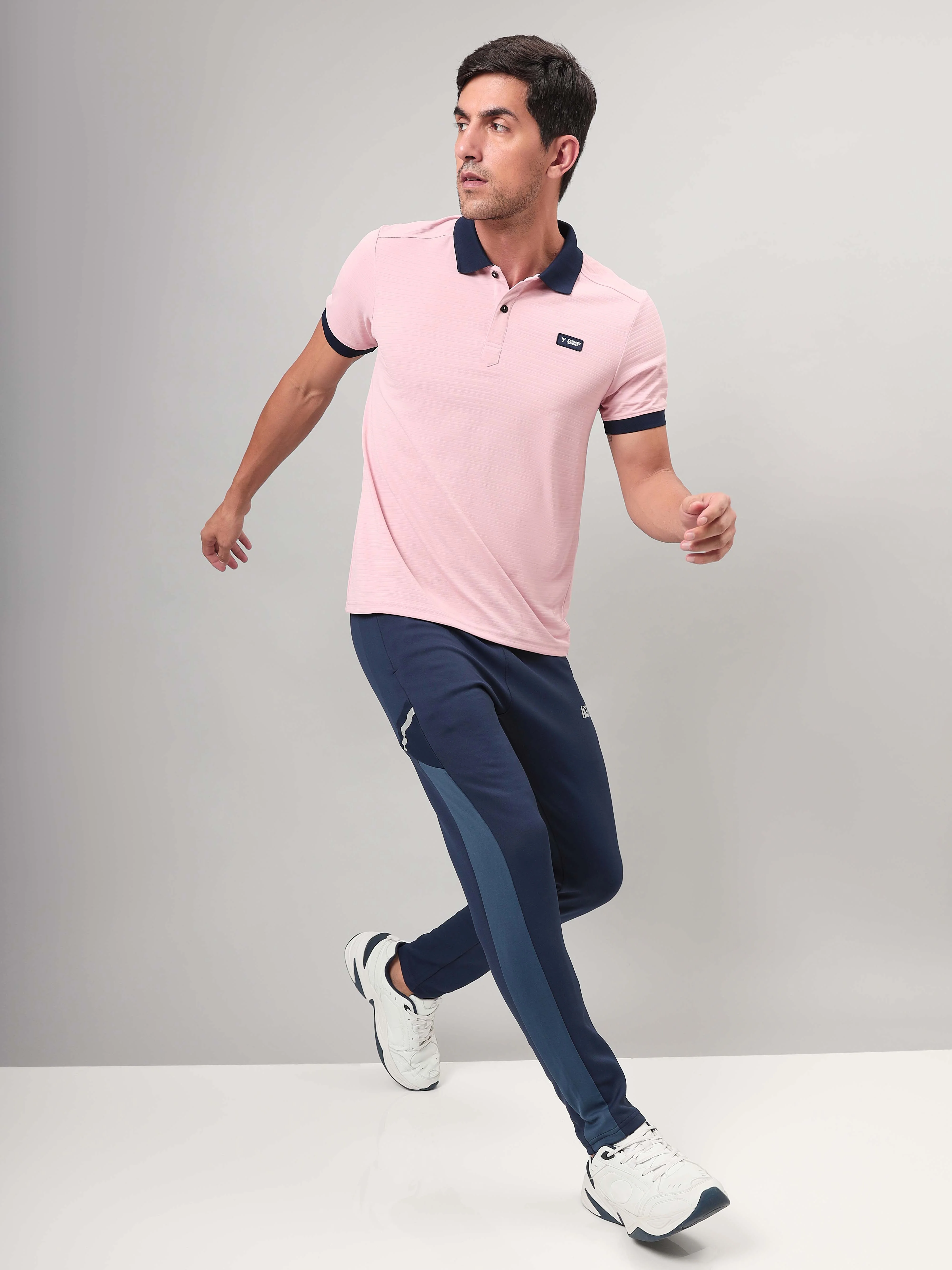 Men Solid Slim Fit Polo Sports T-shirt with MATPIQ - Image 5