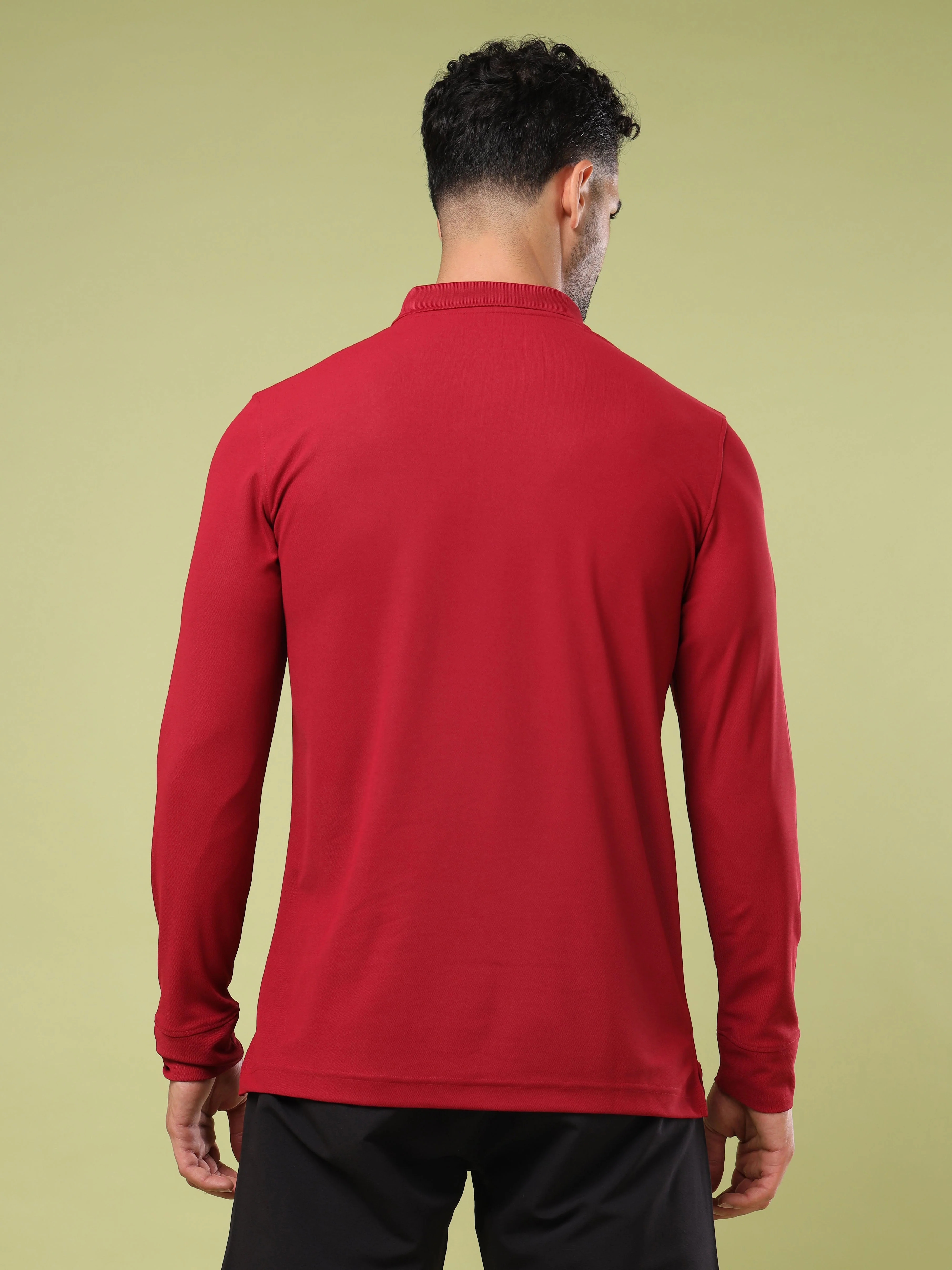 Men Solid Slim Fit Polo Sports T-shirt with MATPIQ - Image 3