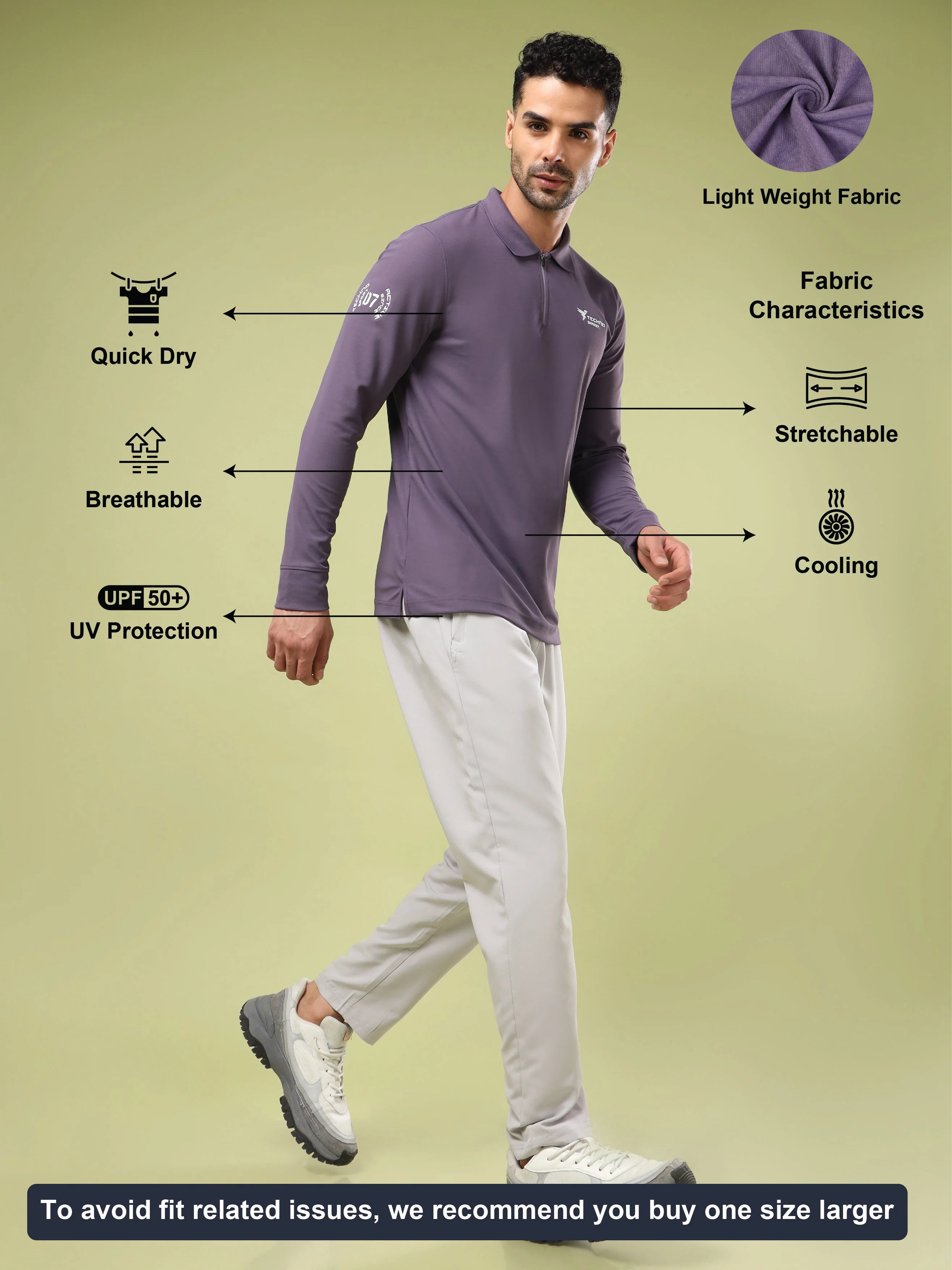 Men Solid Slim Fit Polo Sports T-shirt with MATPIQ - Image 5