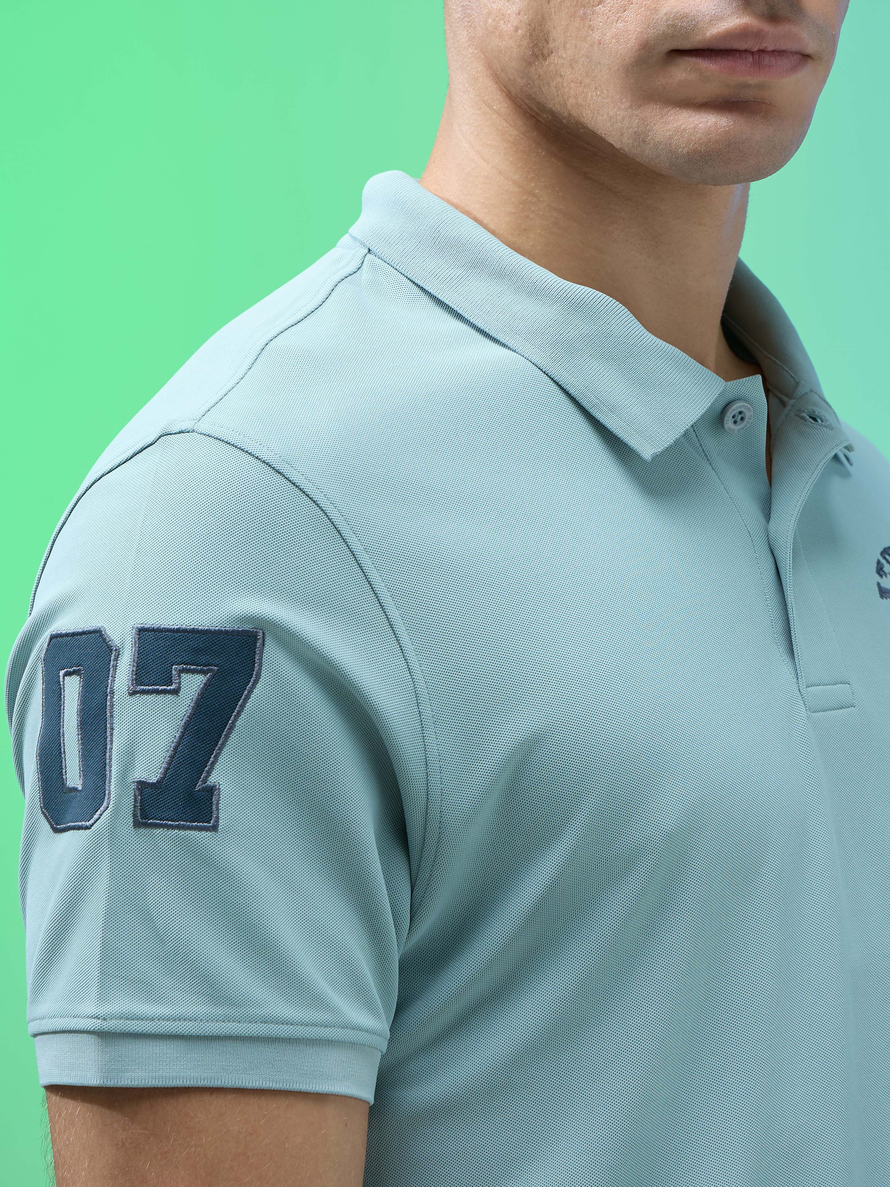 Men Solid Slim Fit Polo Sports T-shirt with MATPIQ - Image 7