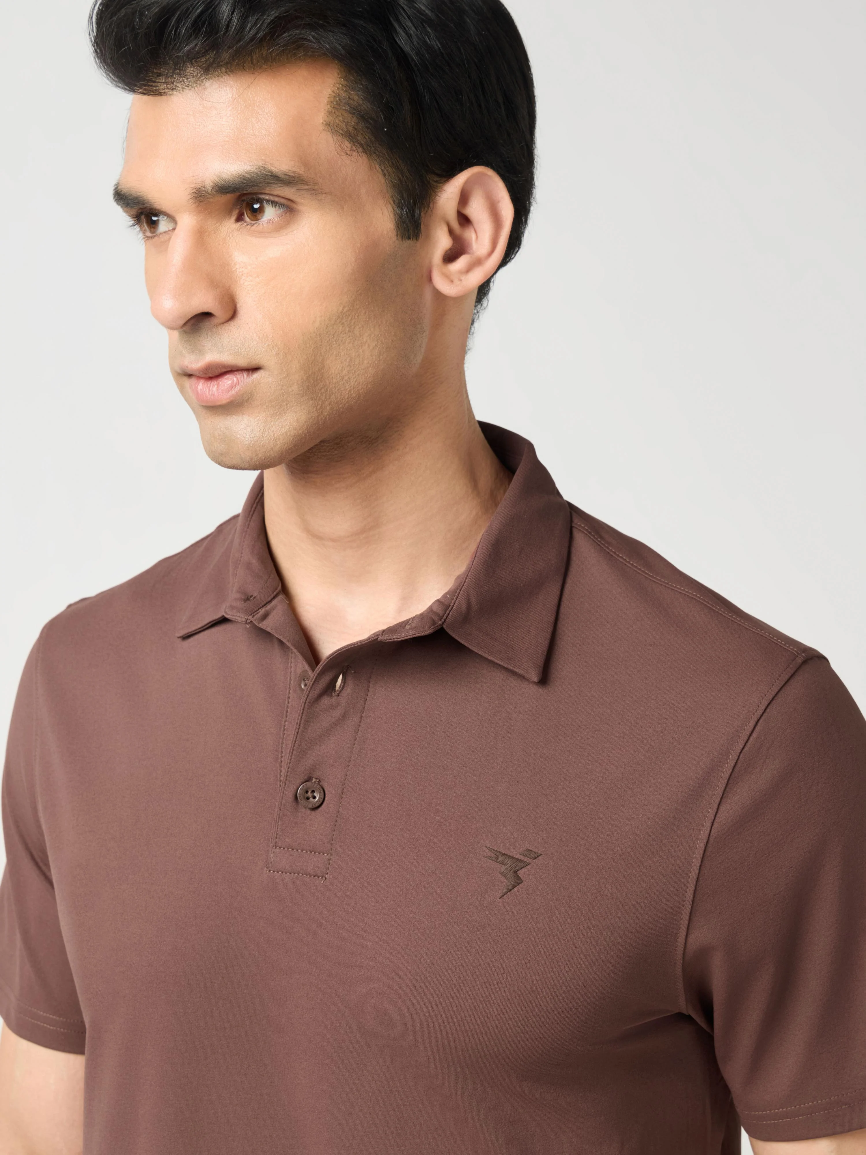 Men Solid Slim Fit Polo T-shirt with COTFLEX - Image 4
