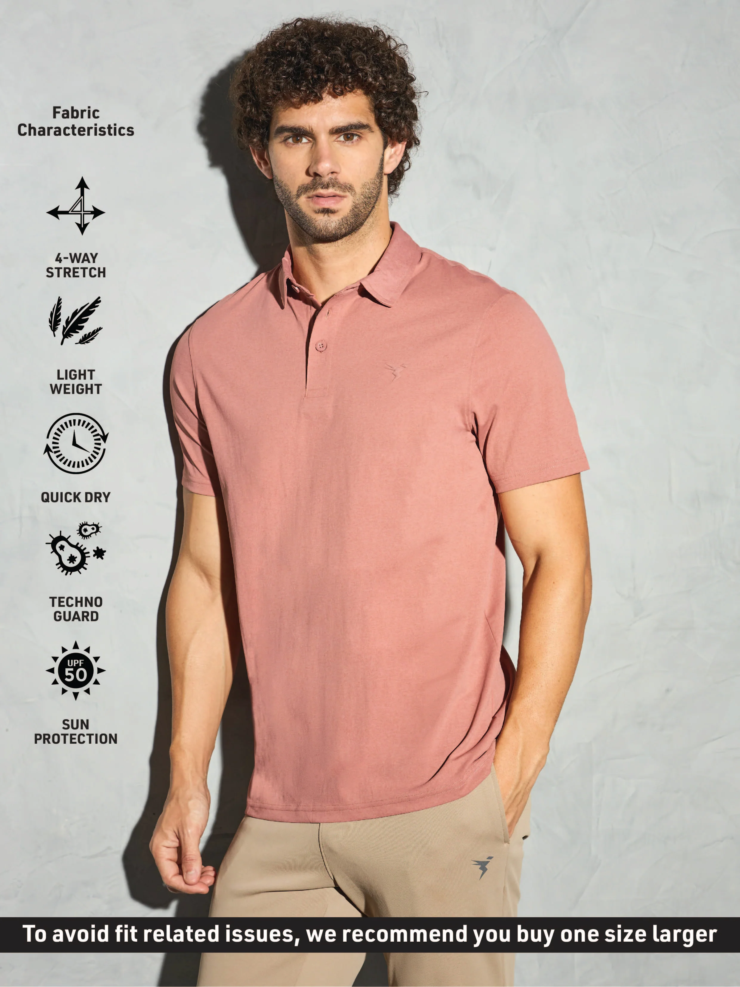 Men Solid Slim Fit Polo T-shirt with COTFLEX - Image 3