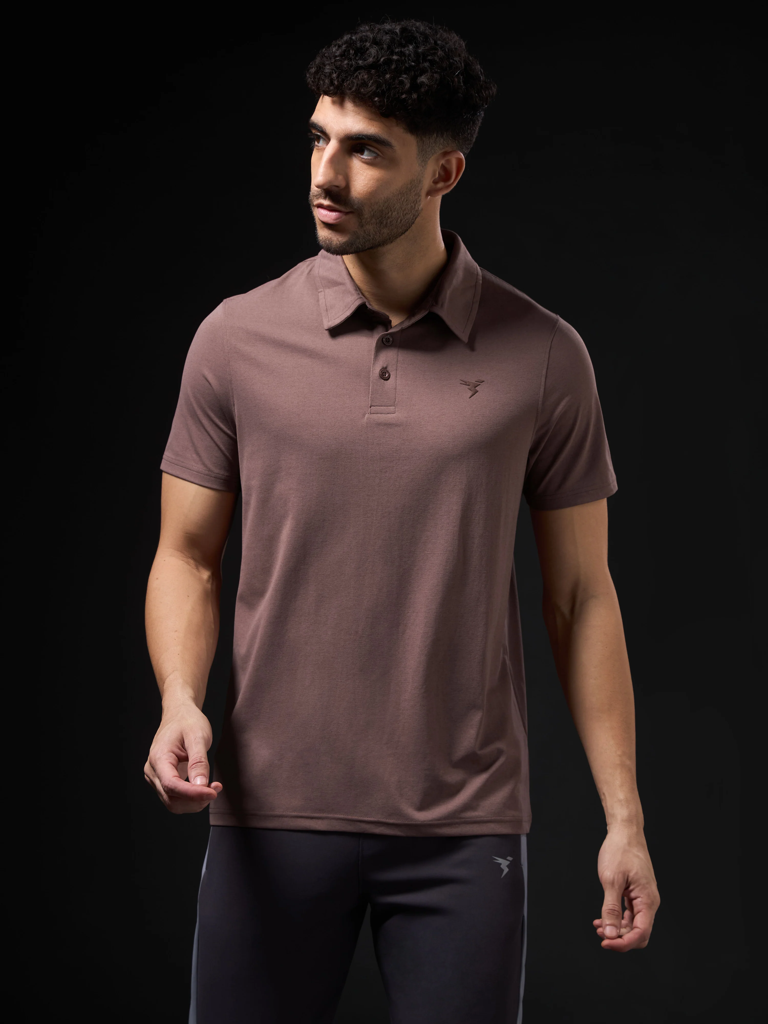 Men Solid Slim Fit Polo T-shirt with COTFLEX - Image 2