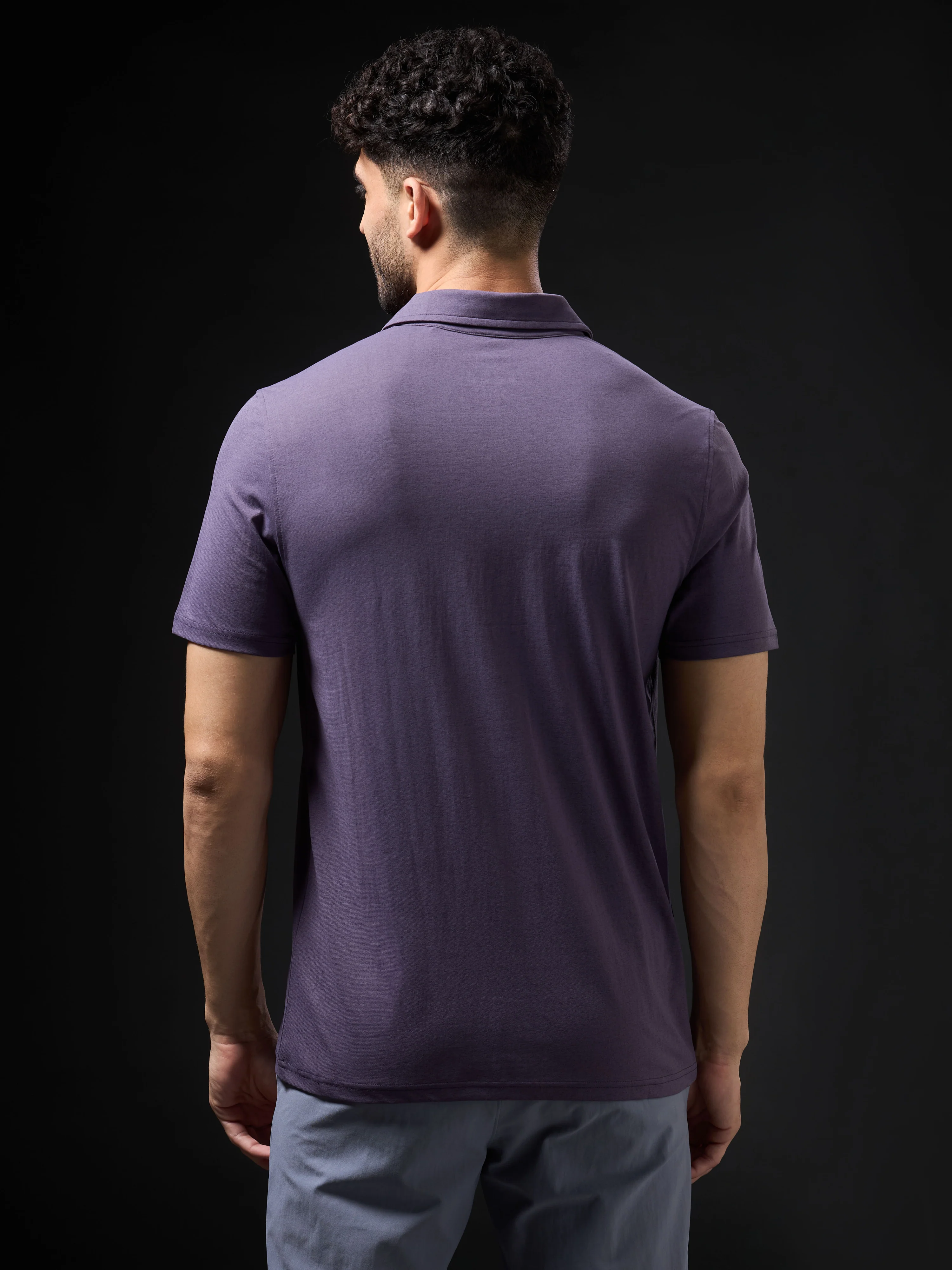 Men Solid Slim Fit Polo T-shirt with COTFLEX - Image 3