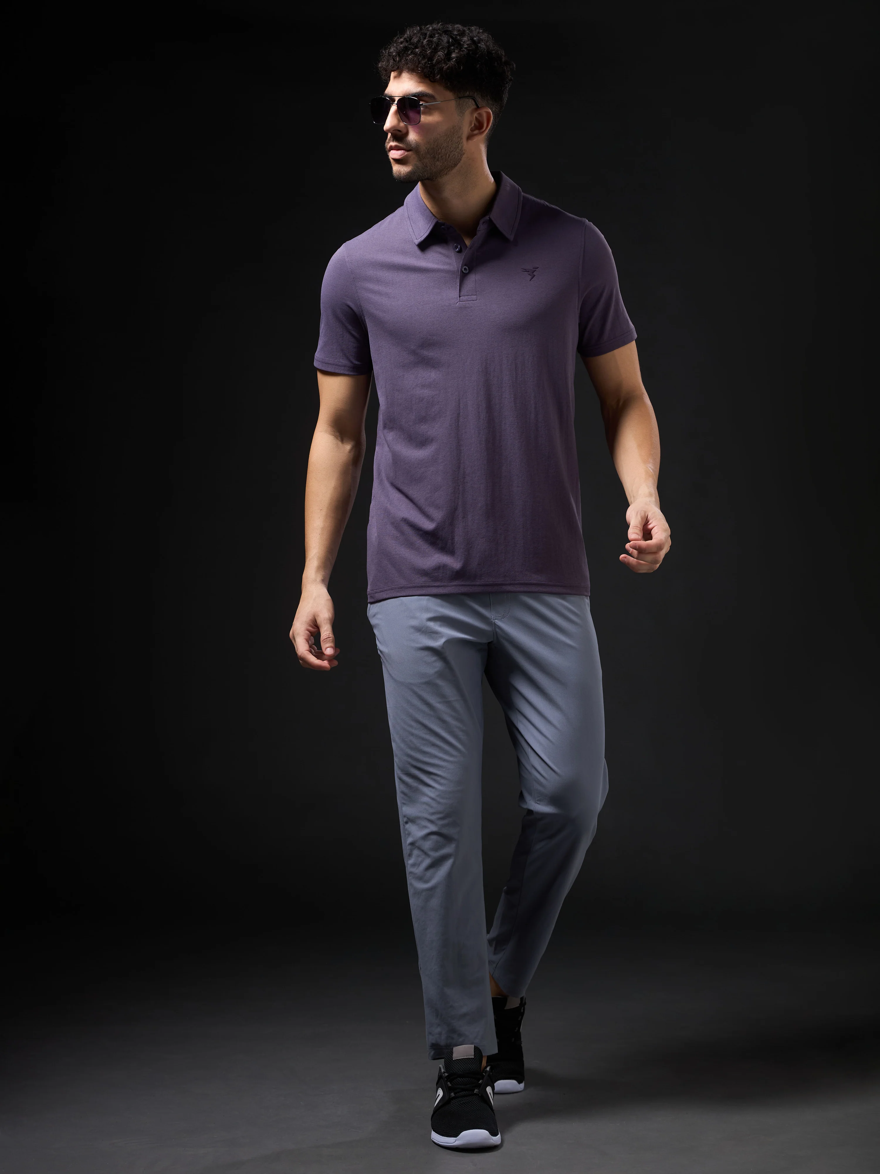 Men Solid Slim Fit Polo T-shirt with COTFLEX - Image 5