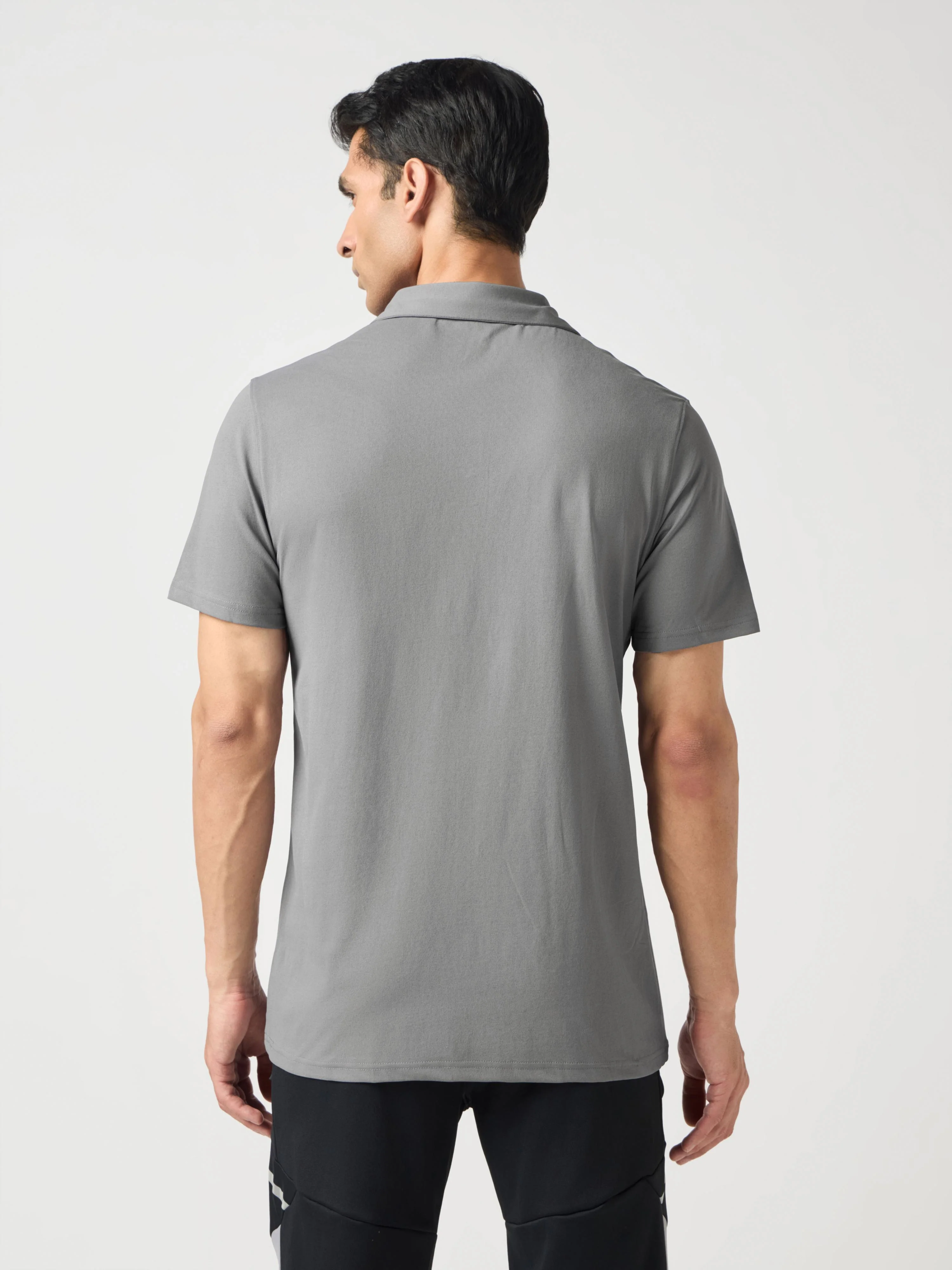 Men Solid Slim Fit Polo T-shirt with COTFLEX - Image 3