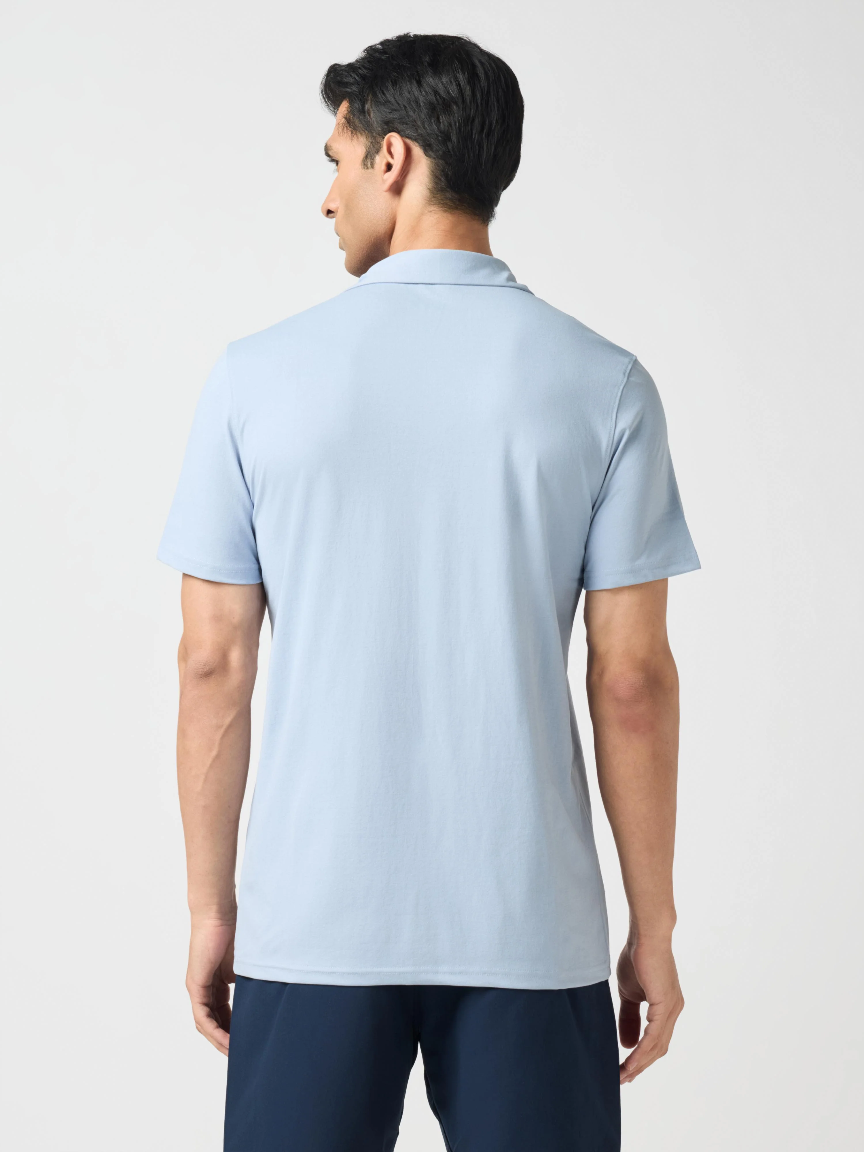 Men Solid Slim Fit Polo T-shirt with COTFLEX - Image 3