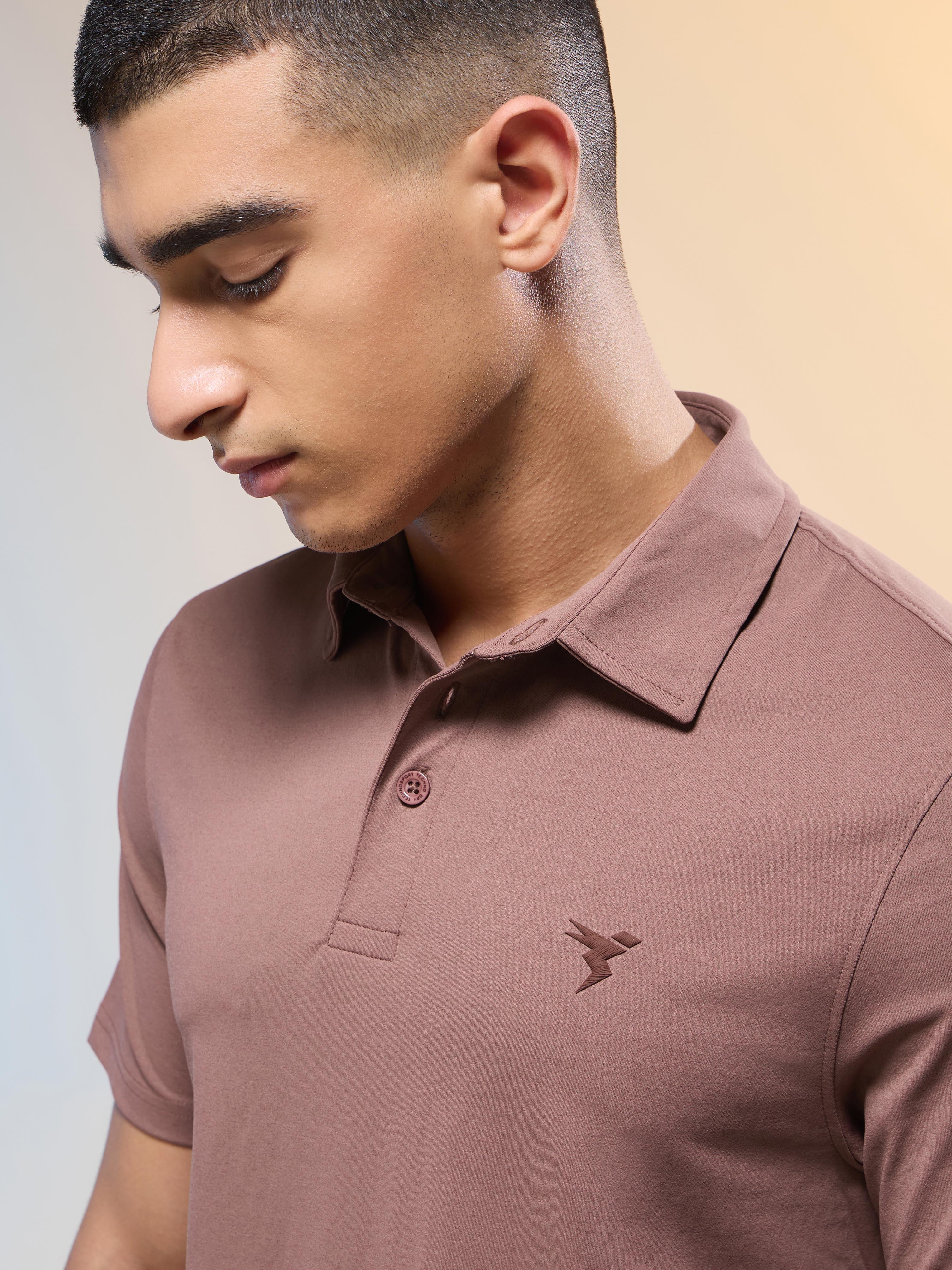 Men Solid Slim Fit Polo T-shirt with COTFLEX - Image 6
