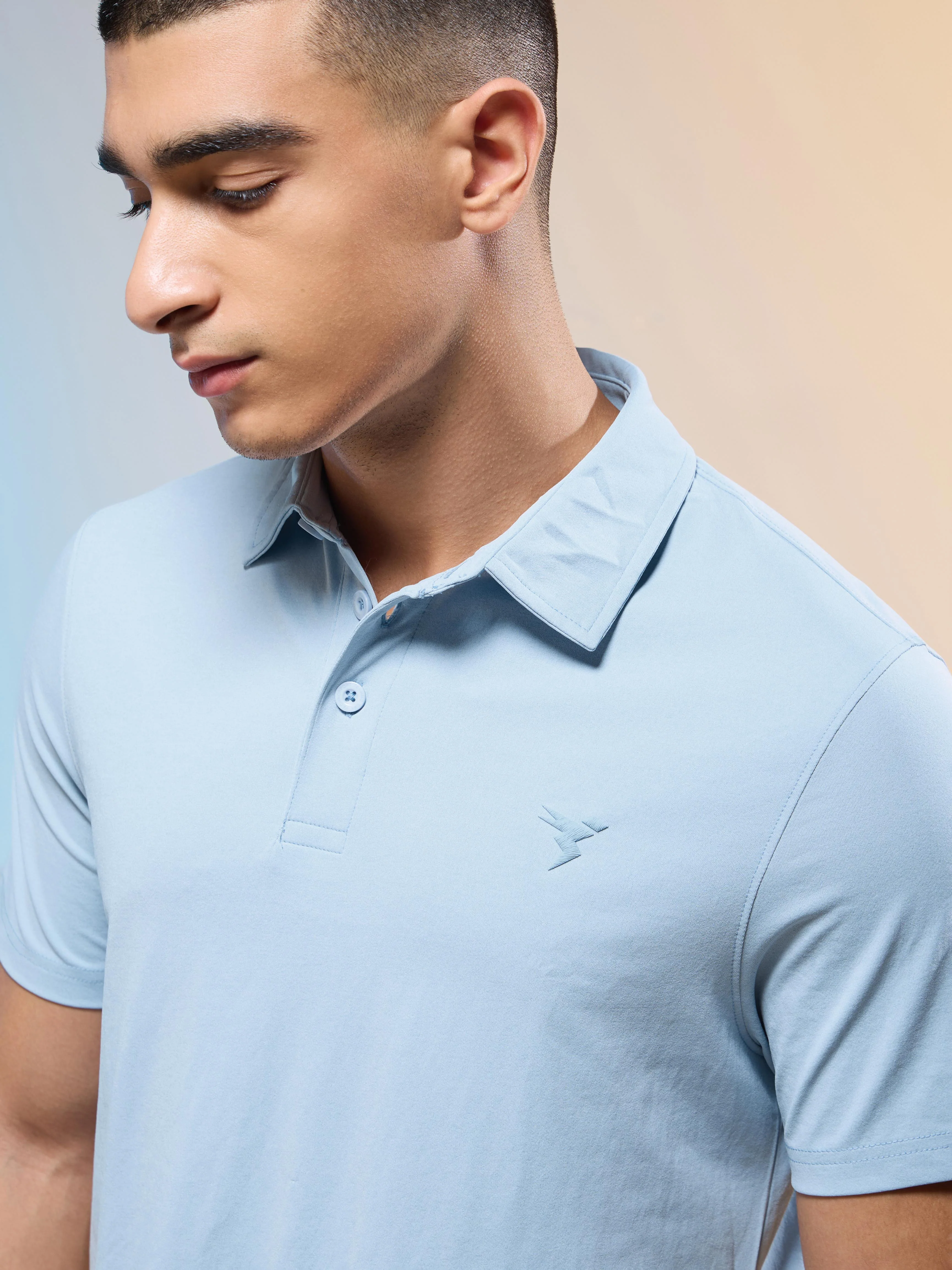 Men Solid Slim Fit Polo T-shirt with COTFLEX - Image 6