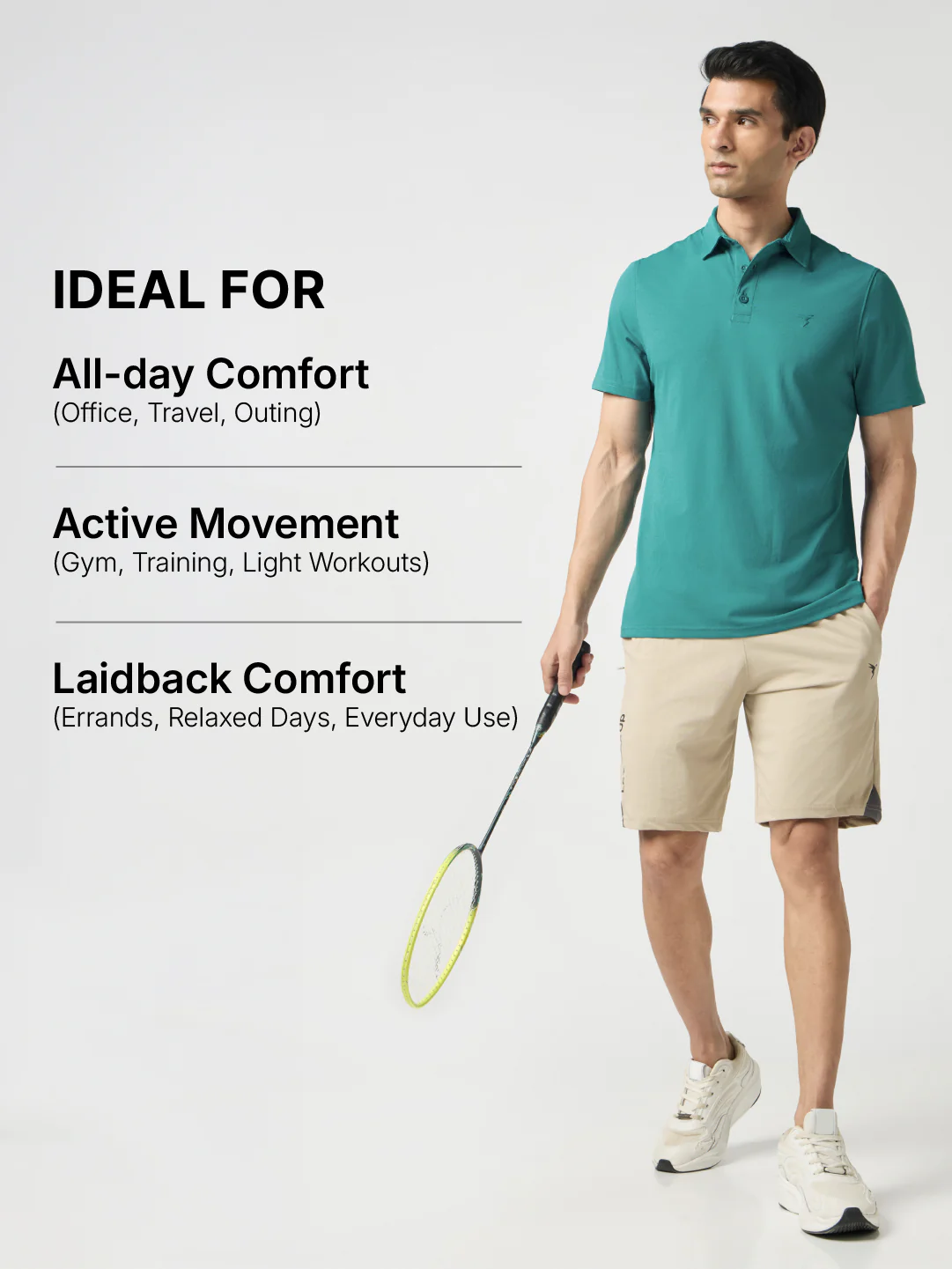 Men Solid Slim Fit Polo T-shirt with COTFLEX - Image 7