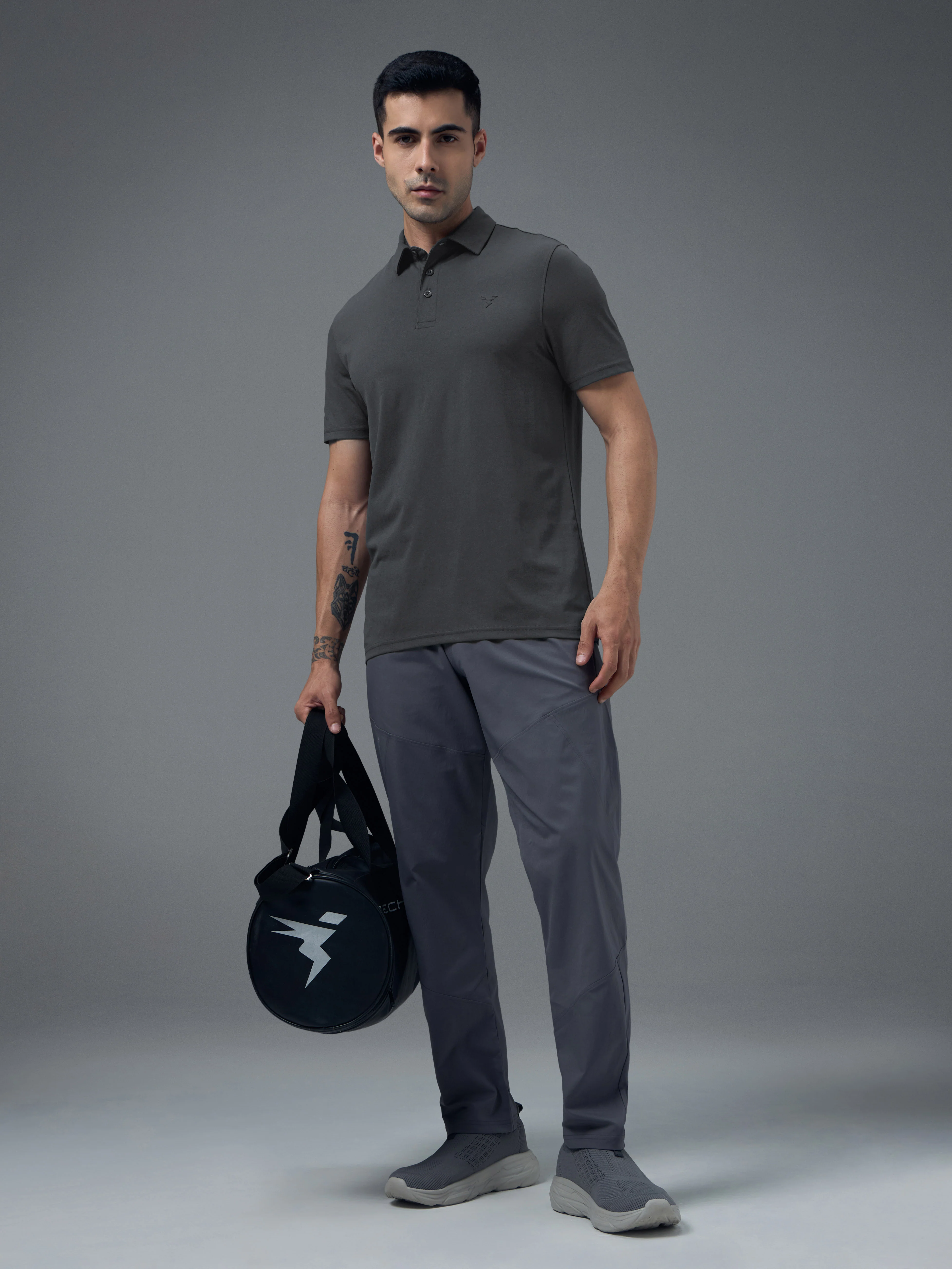 Men Solid Slim Fit Polo T-shirt with COTFLEX - Image 5