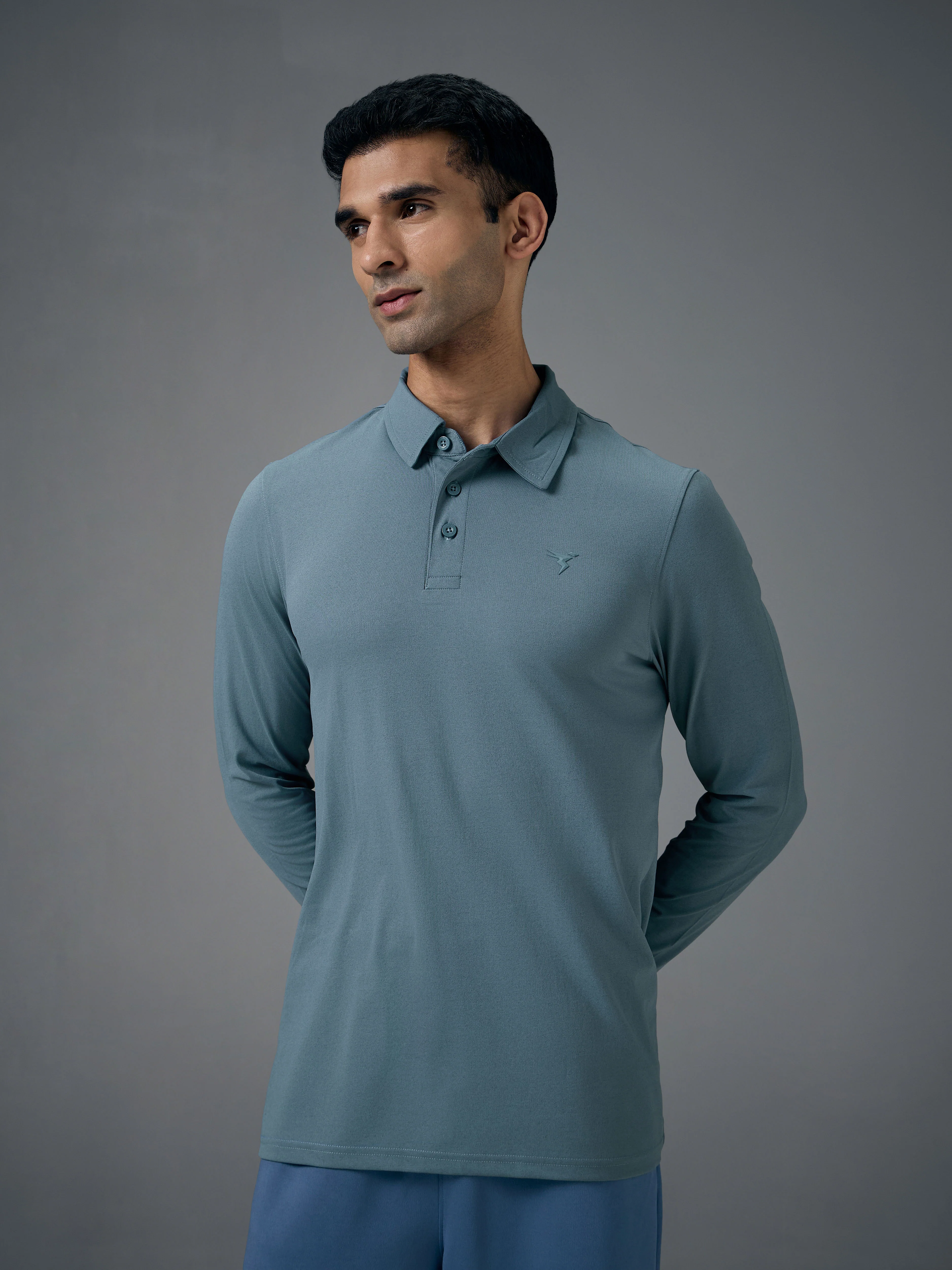Men Solid Slim Fit Polo T-shirt with COTFLEX