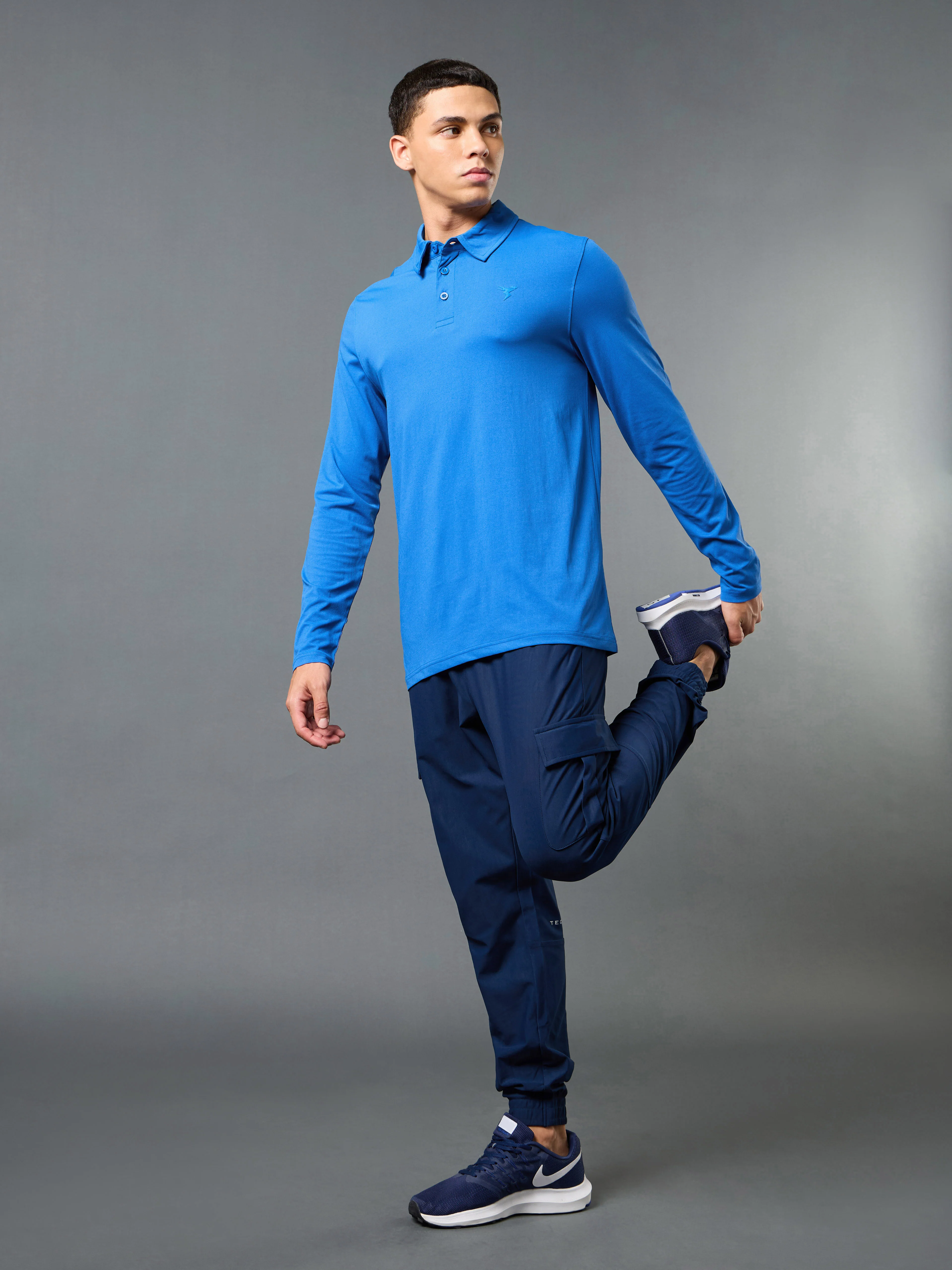 Men Solid Slim Fit Polo T-shirt with COTFLEX - Image 5